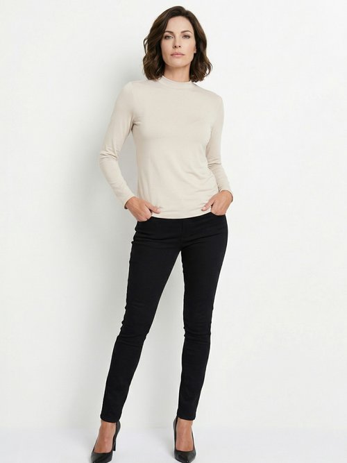 Sous-pull extensible col montant Femme Beige PARFAIT SI1