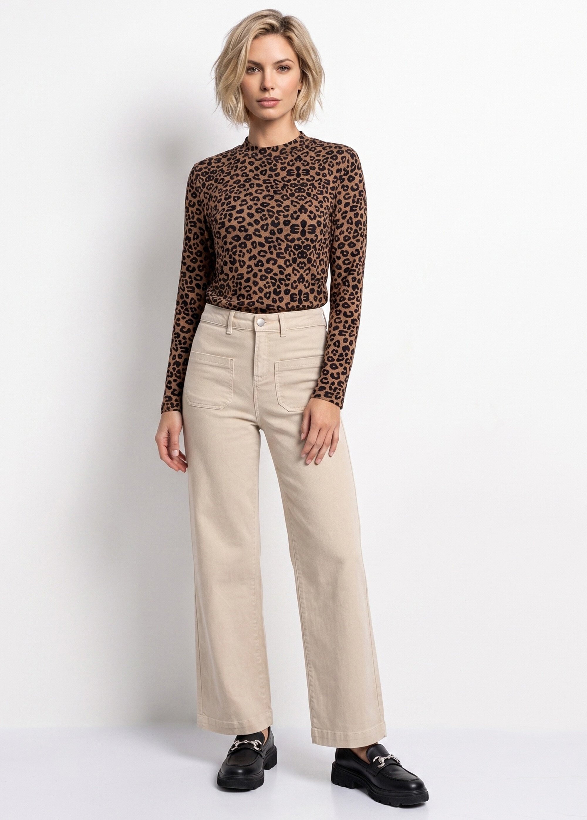 Sous-pull extensible col montant Femme IMPRIME LEOPARD PARFAIT SI1