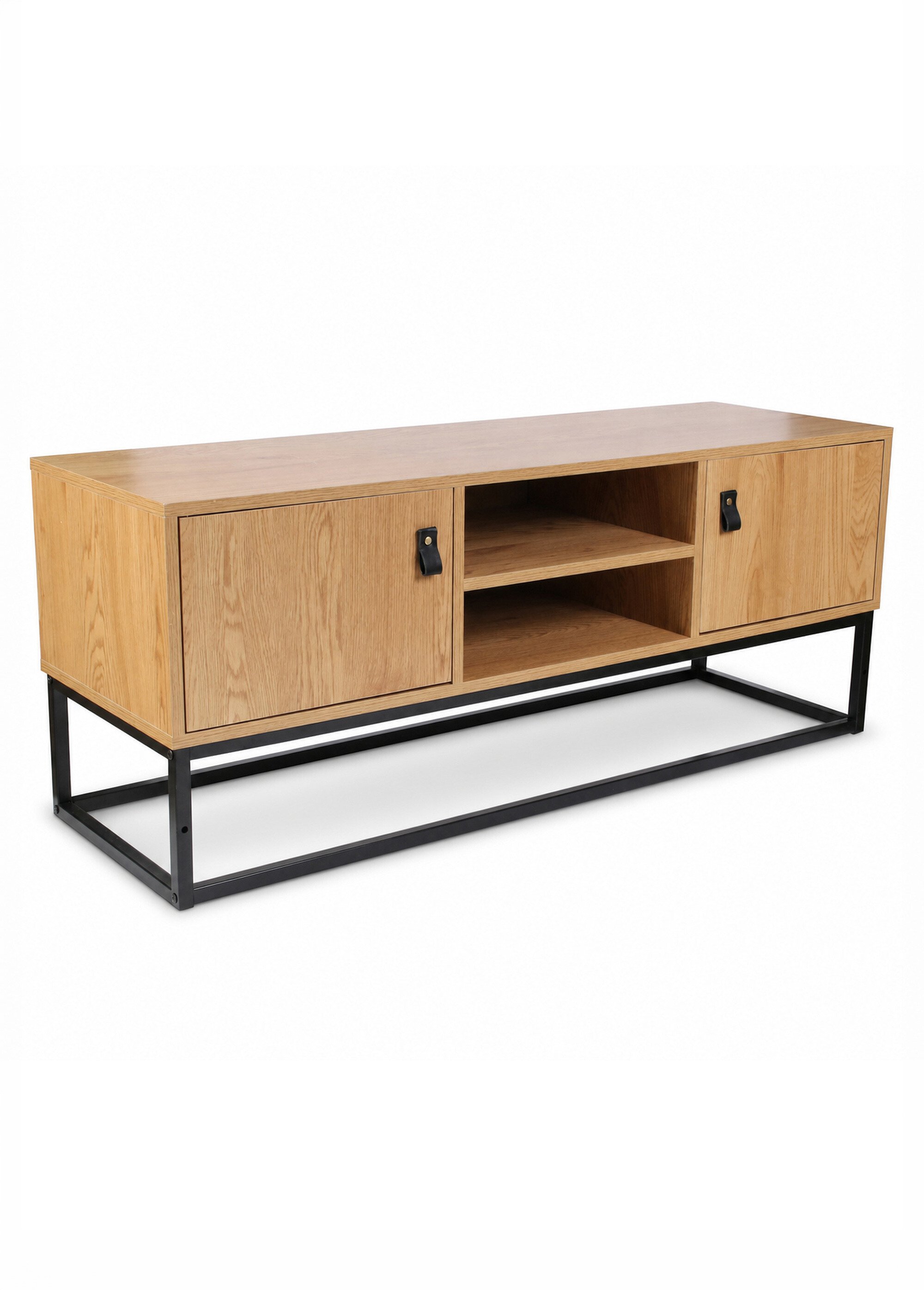 Banc TV en bois clair et métal ABBOTT BEIGE CMP-HD6626 FA1