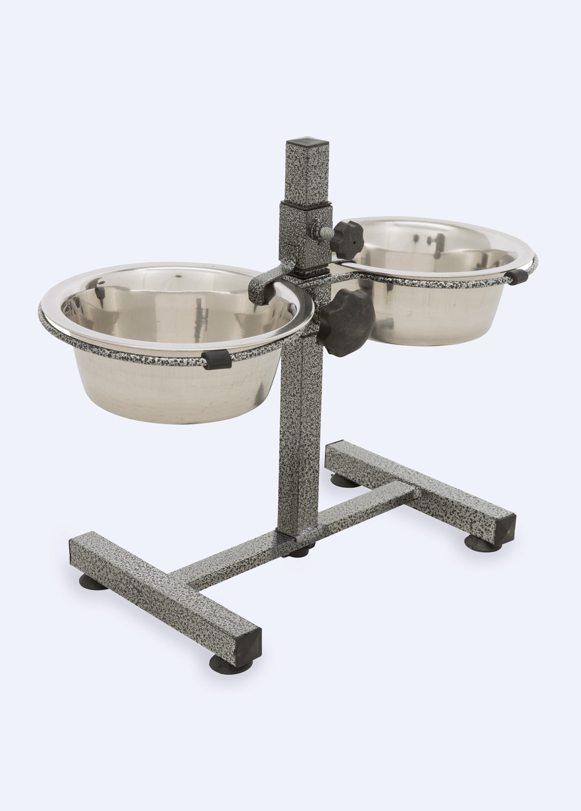 Bar 2 gamelles acier + support réglable NOIR ET INOX TRX-24920 FA1