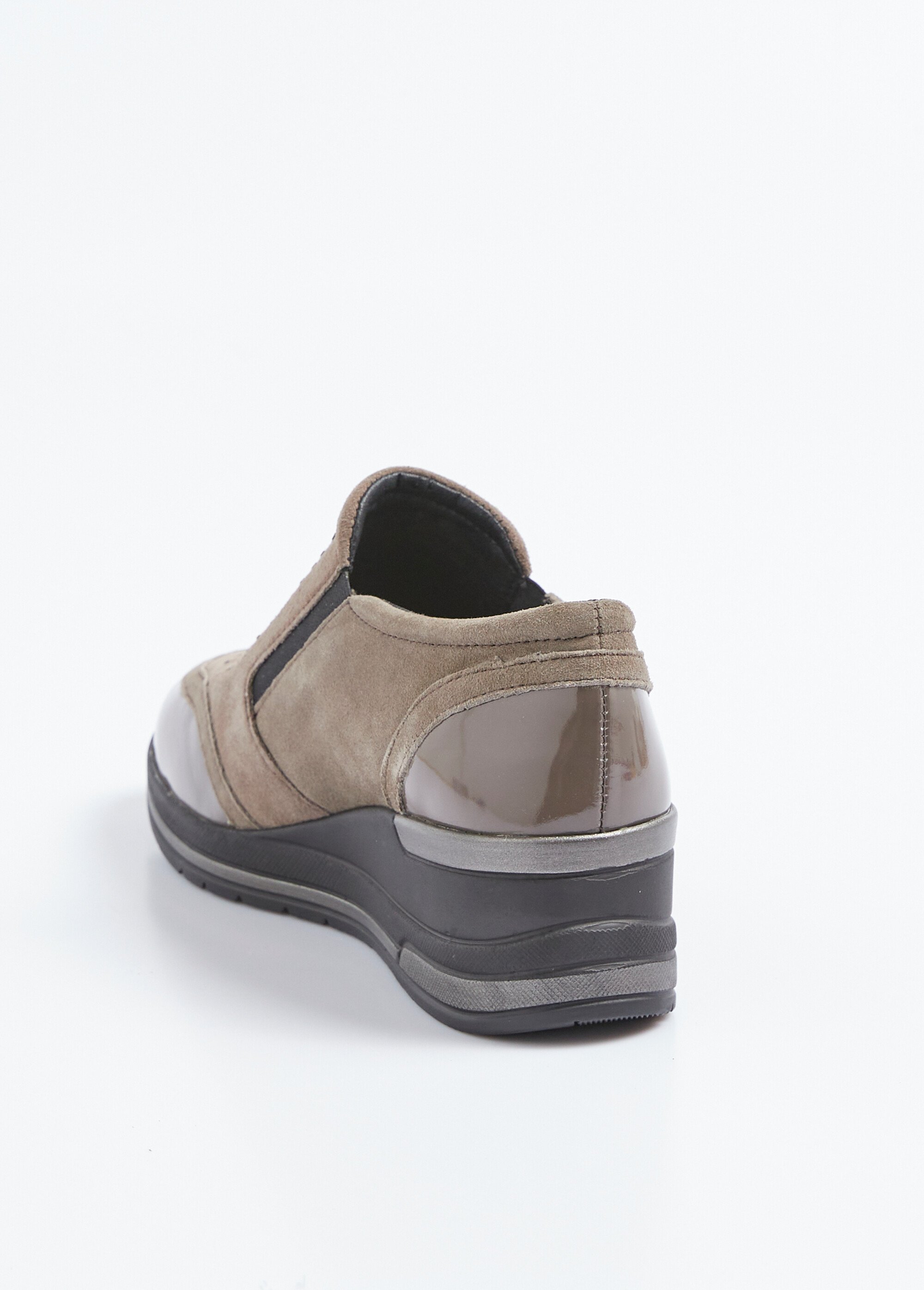 Baskets compensées, cuir suédé et vernis Femme Marron TOMSILVIA561 DO1