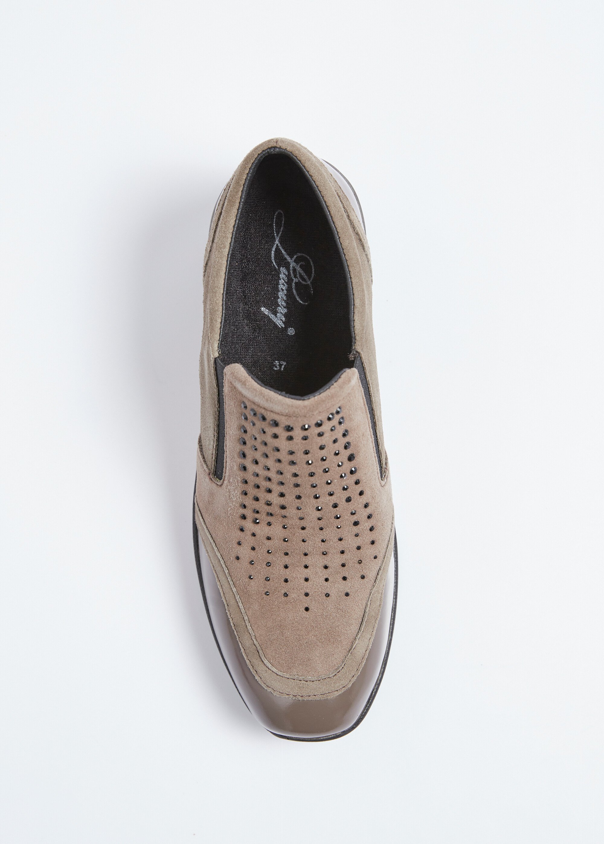 Baskets compensées, cuir suédé et vernis Femme Marron TOMSILVIA561 OV1