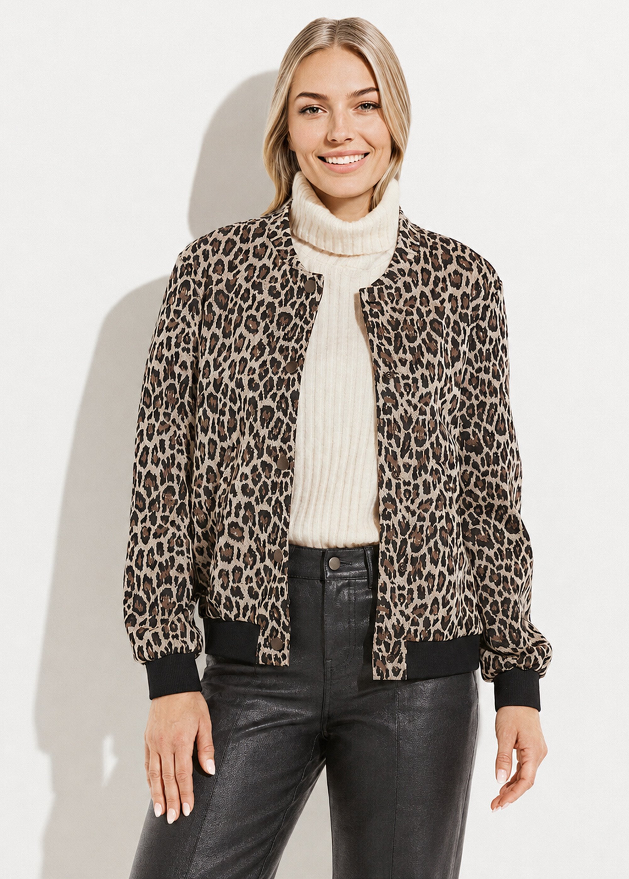 Blouson esprit bomber imprimé peau de bête Femme Beige TALISSA FA1