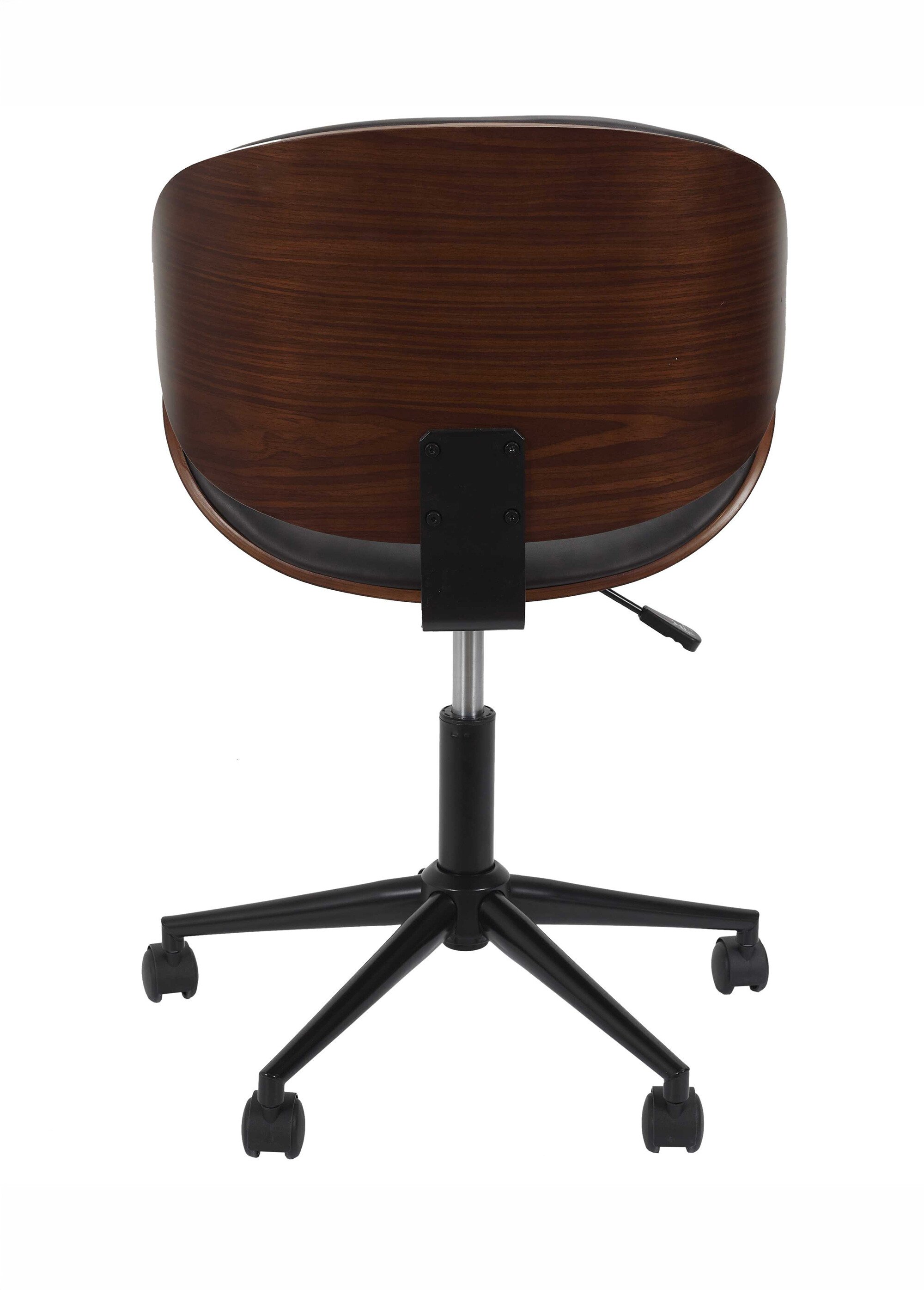 Chaise à roulettes design simili et bois MARRON CMP-HD6601 DO1
