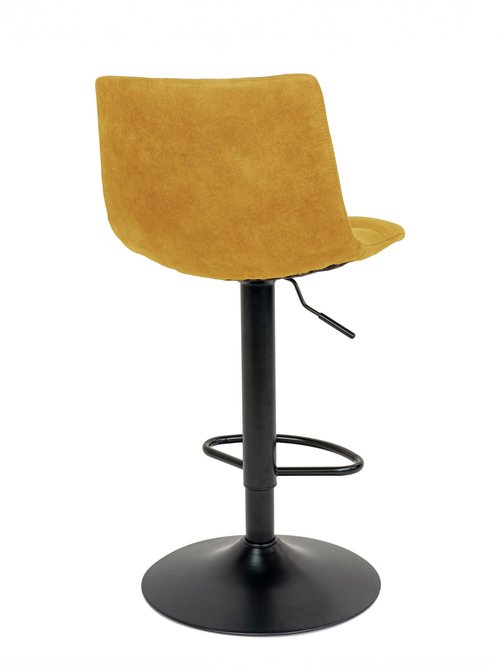 Chaise de bar matelassée en velours 1J JAUNE MOUTARDE HN-1001303 DO1