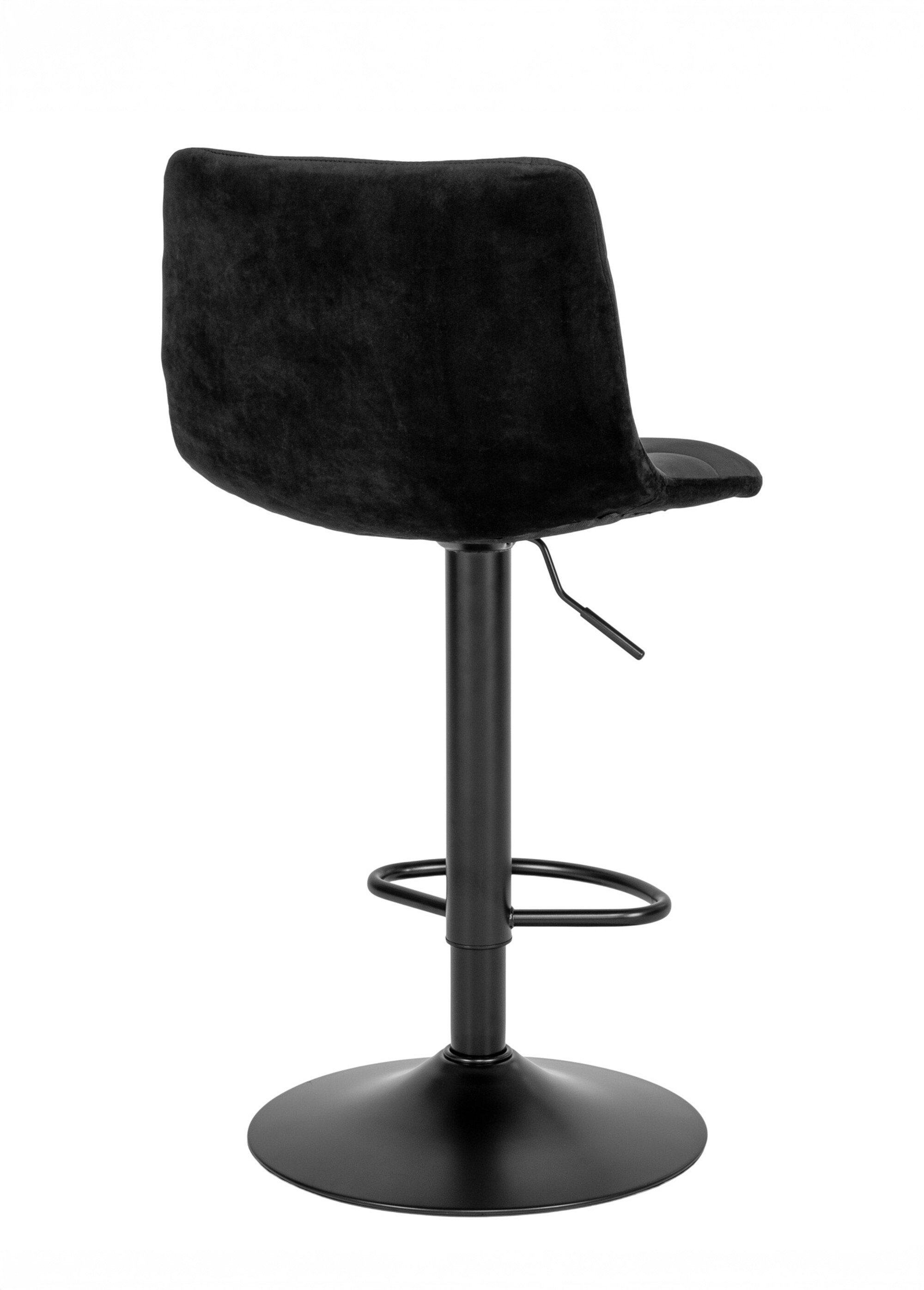 Chaise de bar matelassée en velours 2N NOIR HN-1001304 DO1