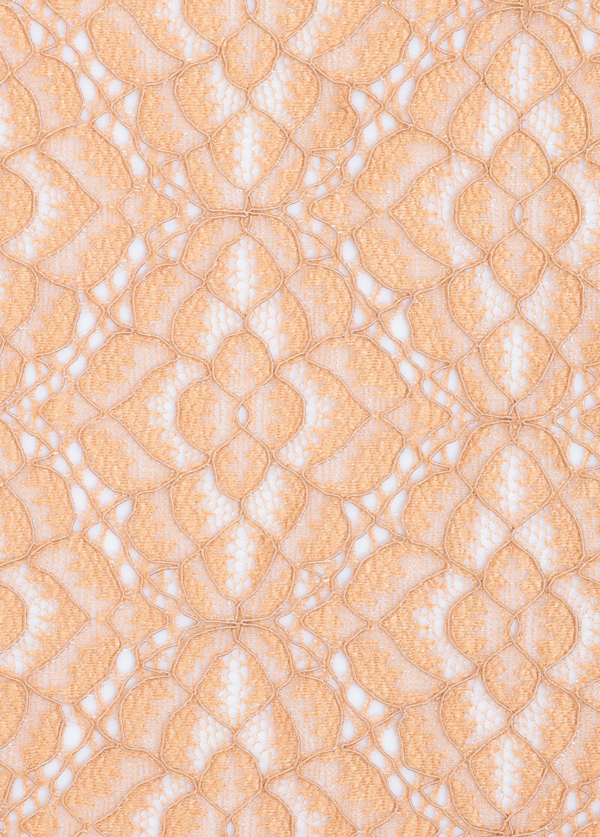 Coupon dentelle fleurie géométrique, 1C MARRON COT146673 DE2