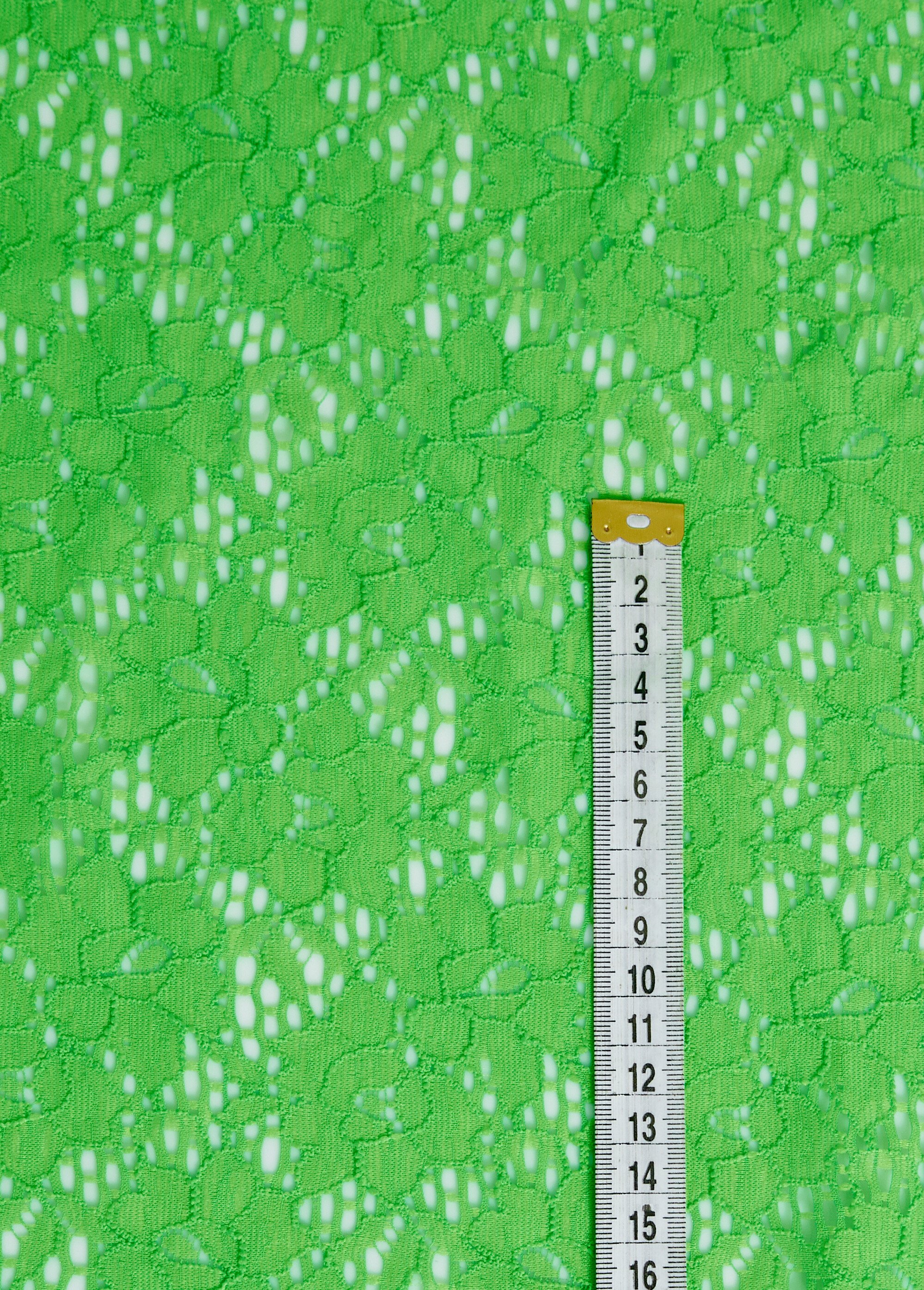 Coupon tissu habillement dentelle, Flashy VERT COT150519C DE1