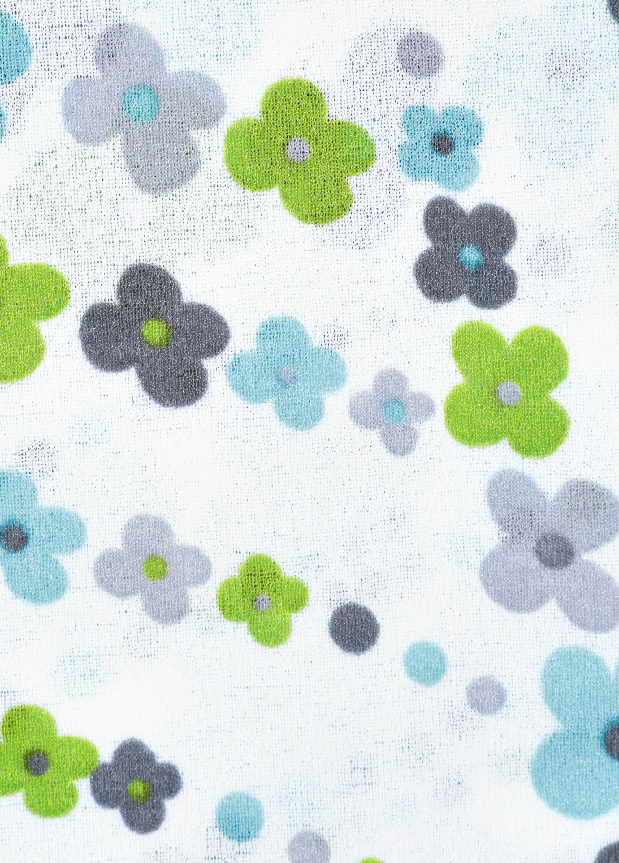 Coupon tissu habillement jersey fleurs BLEU COT118410 DE2