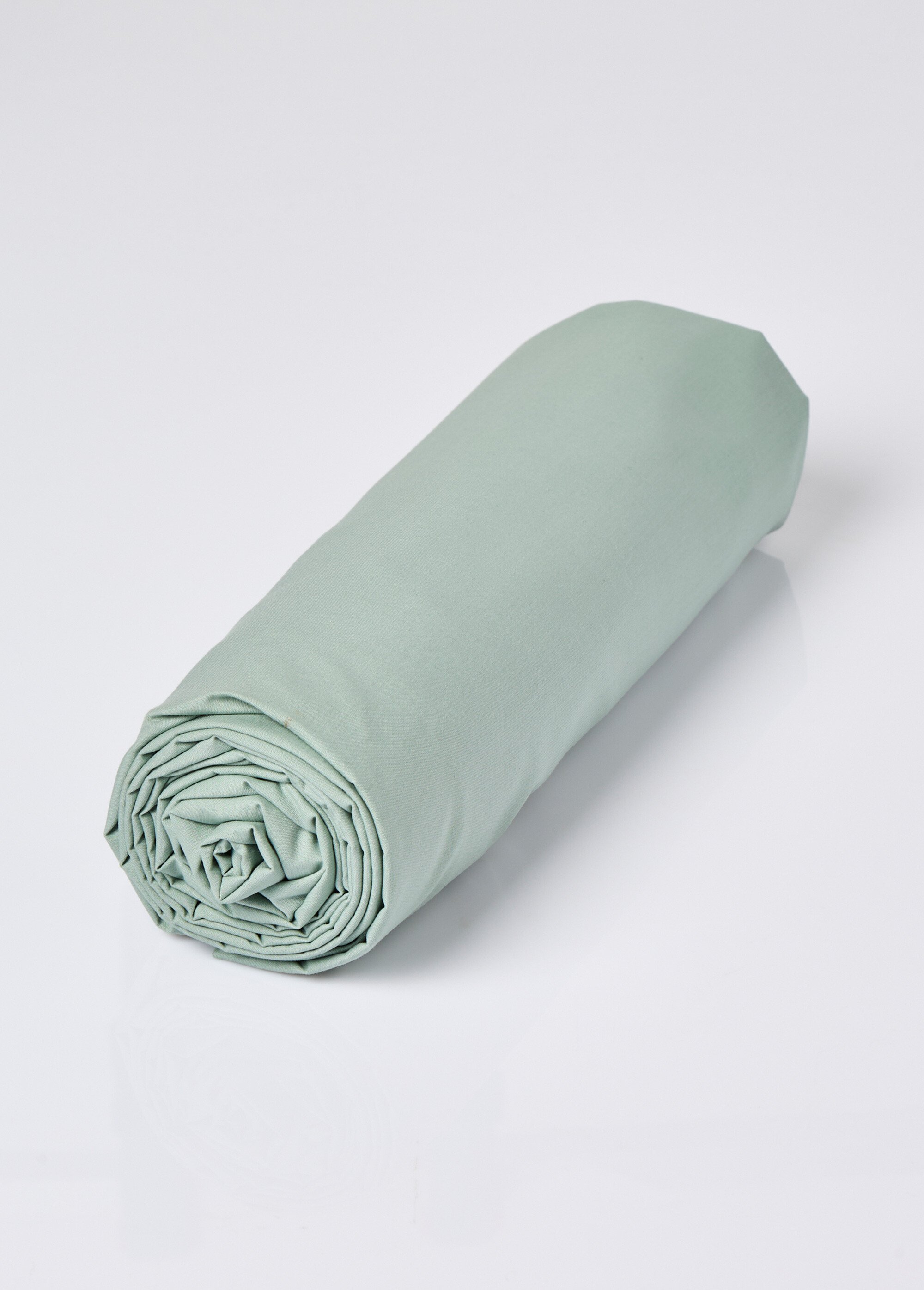 Drap-housse uni coton percale 80 fils/cm² Vert ROULIS-DH FA1