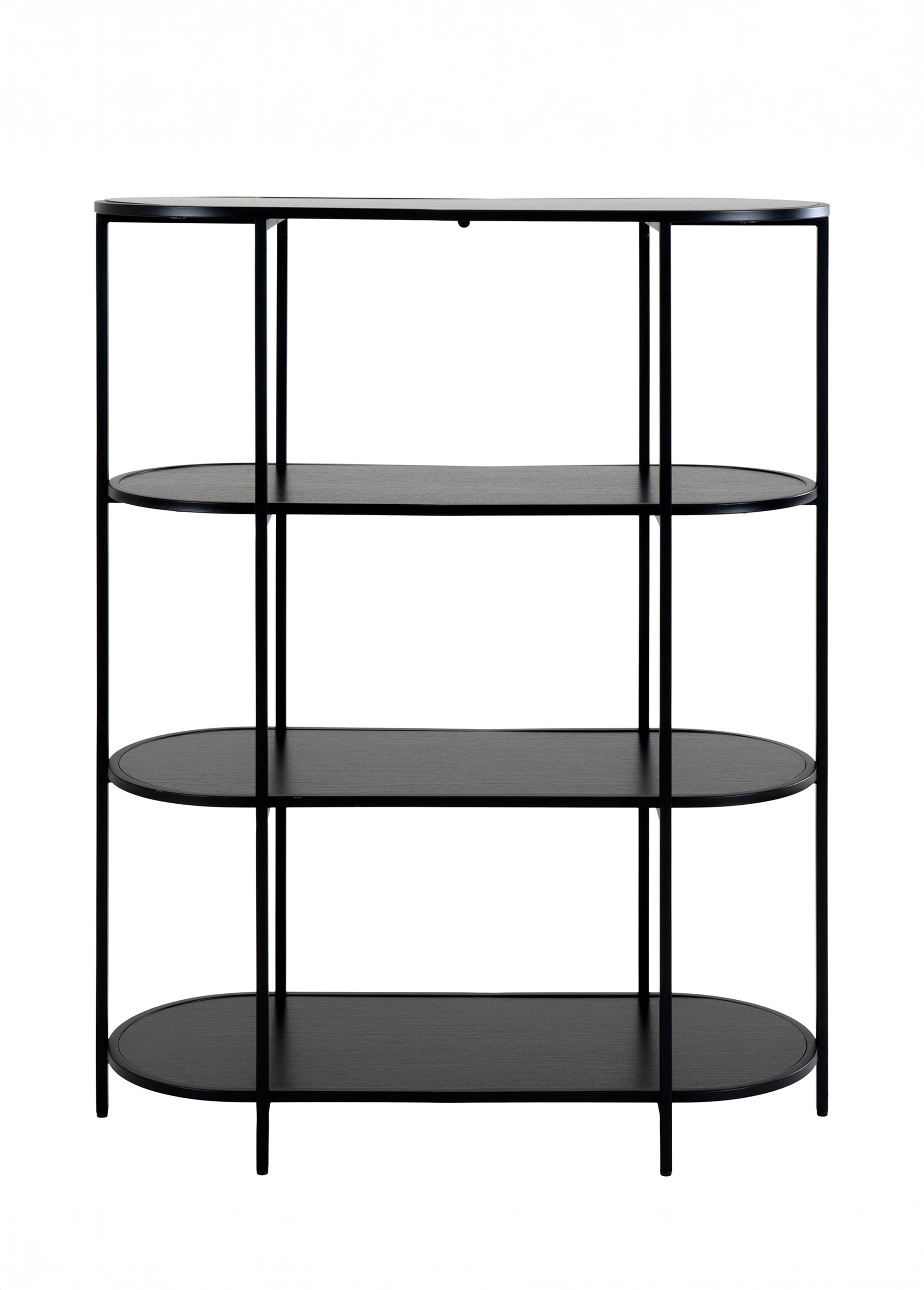Etagère ovale en métal avec tablettes