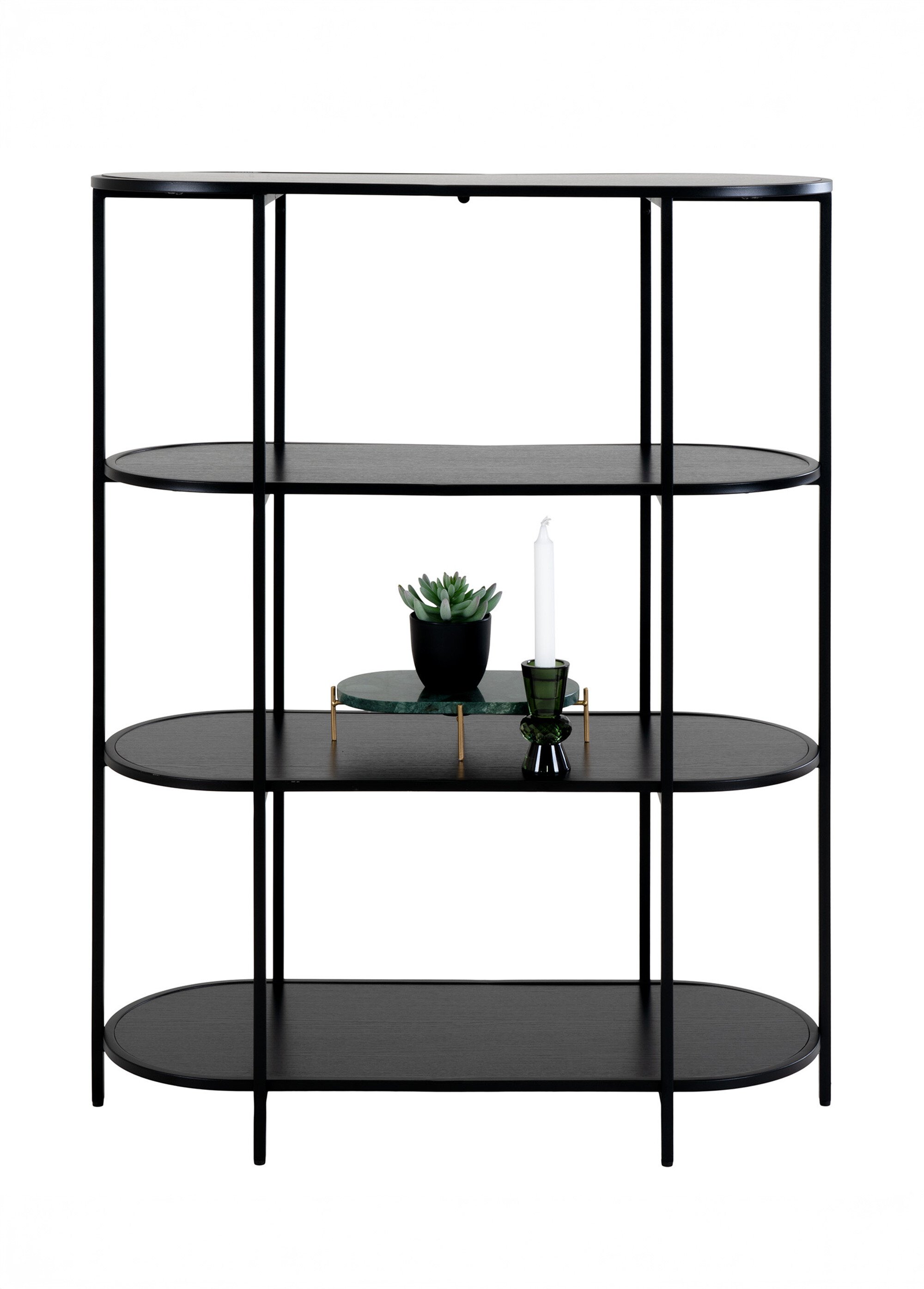 Etagère ovale en métal avec tablettes NOIR HN-3001150 DE2
