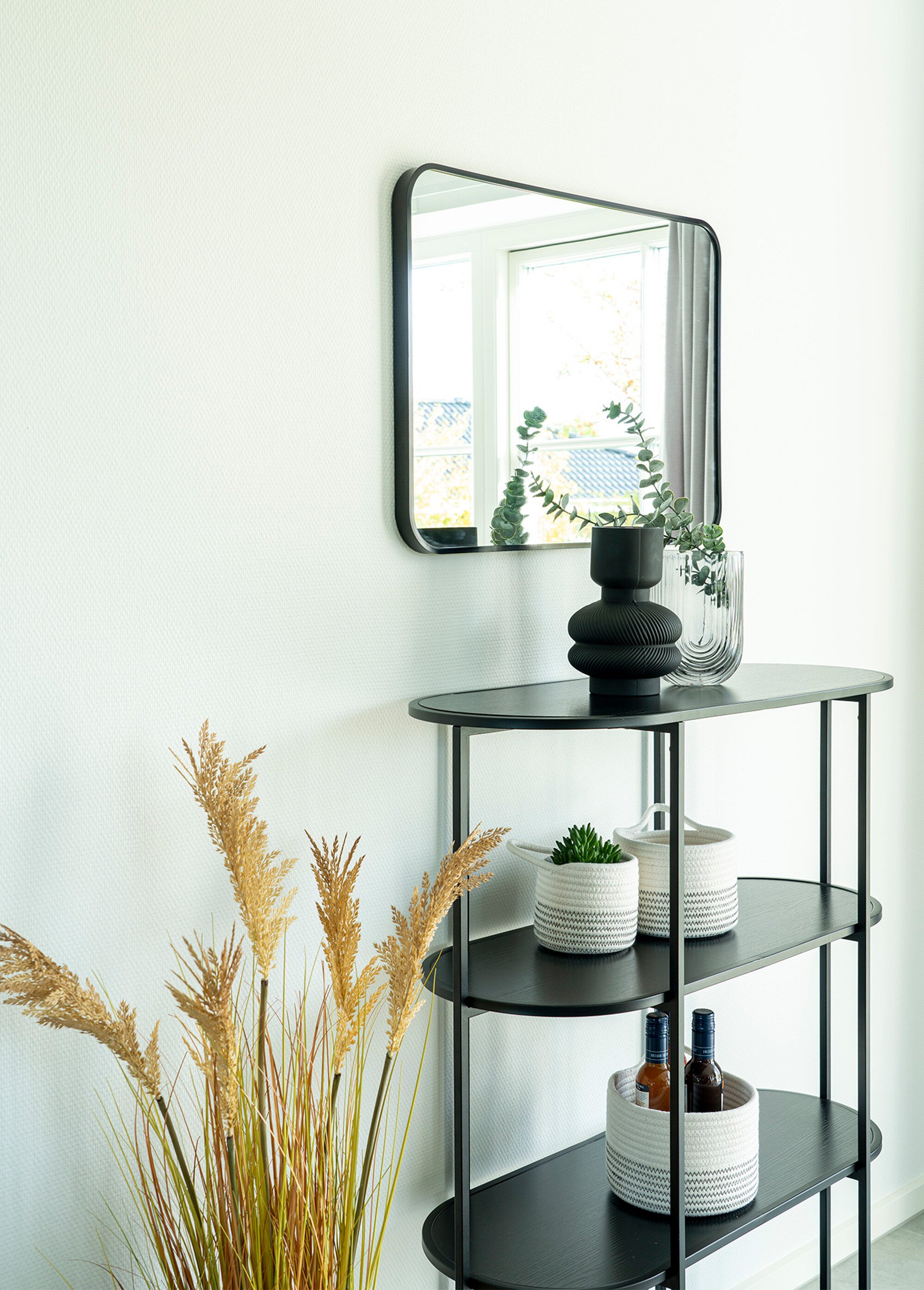 Etagère ovale en métal avec tablettes NOIR HN-3001150 SI1