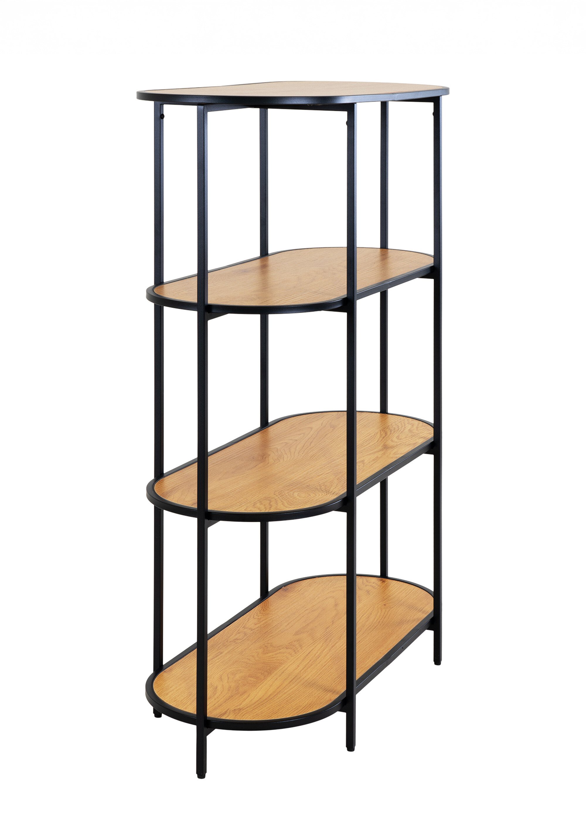 Etagère ovale en métal et aspect chêne BEIGE HN-3001155 DE1