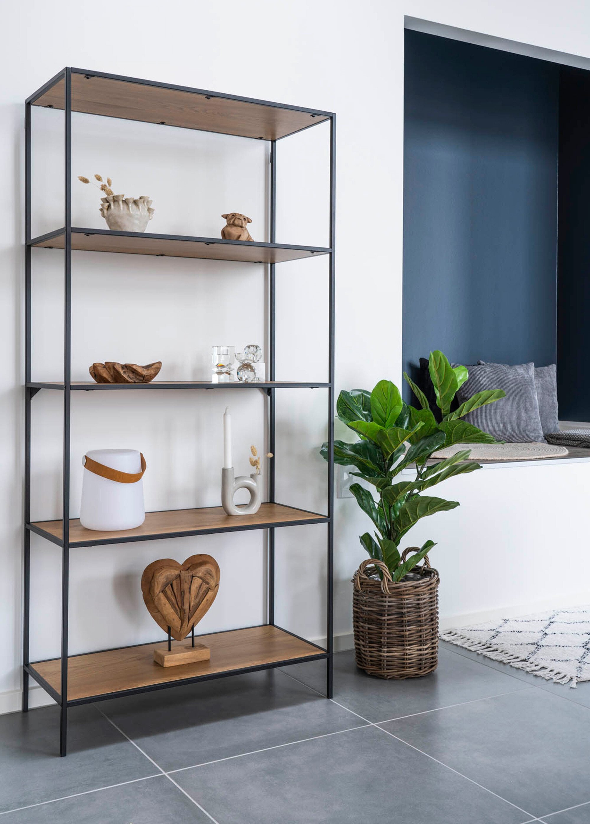 Etagère tablettes aspect chêne larg 80cm BEIGE HN-3001105 SI1