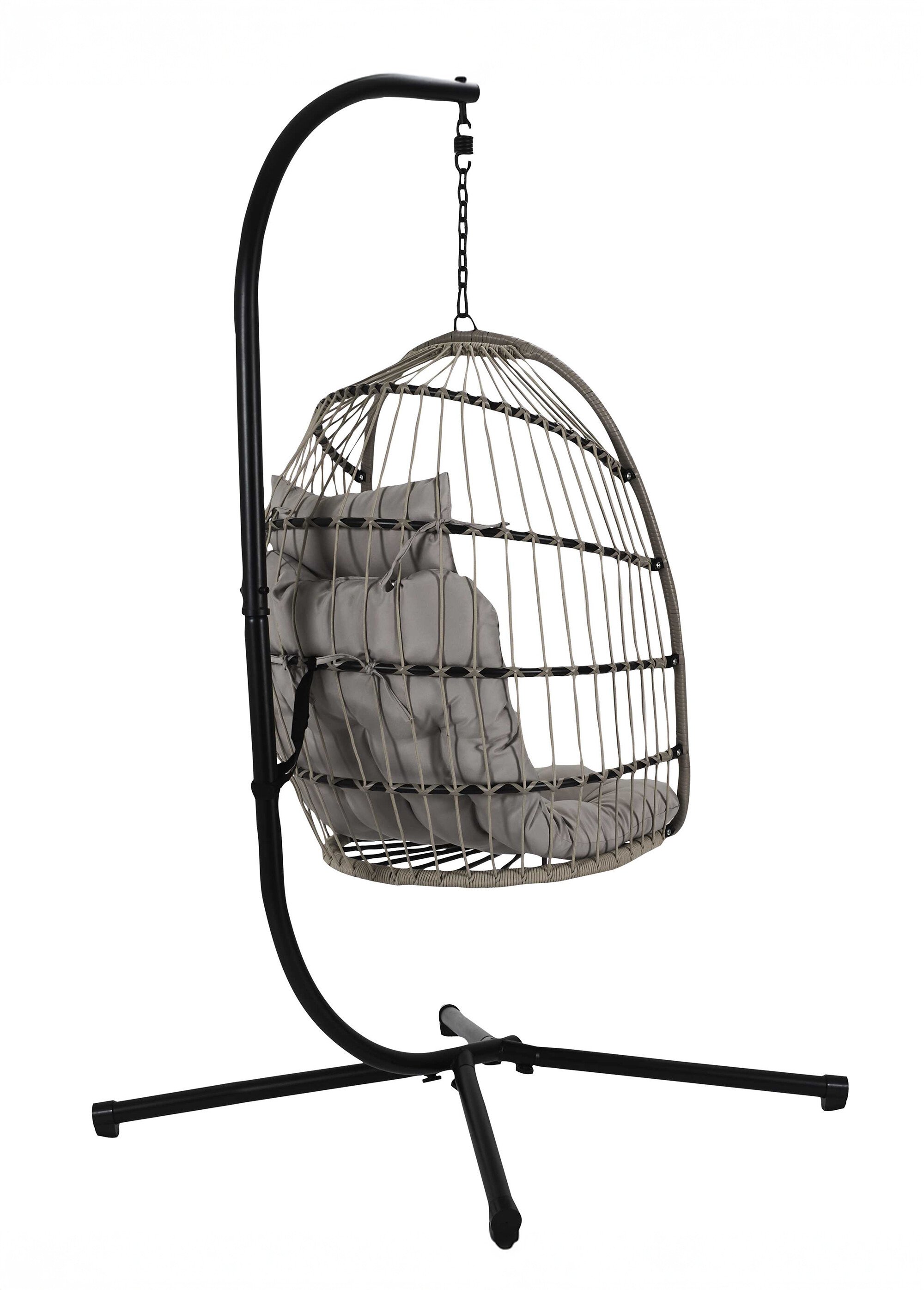 Fauteuil détente suspendu + pied acier GRIS CMP-HDO0394 DO1