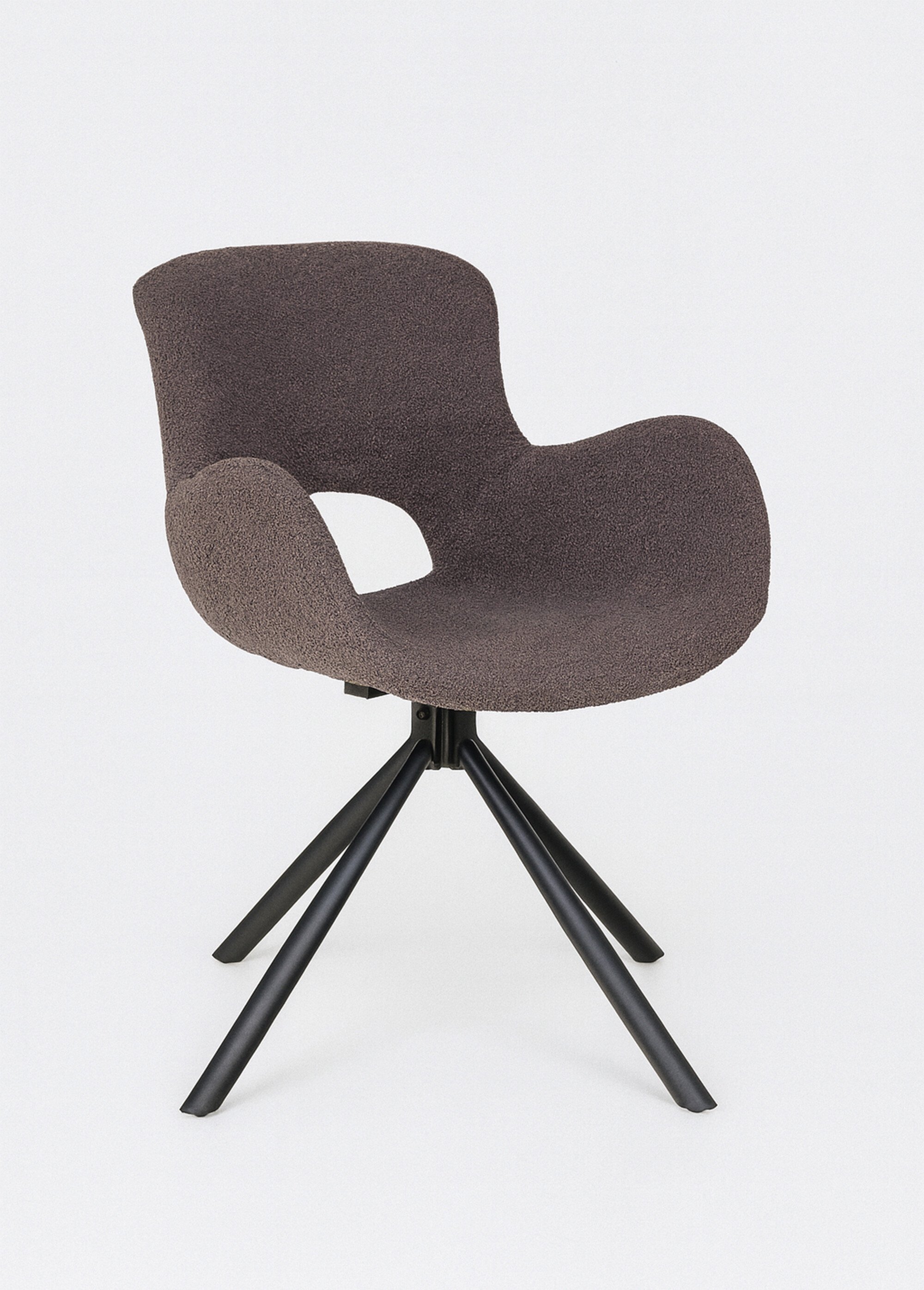 Fauteuil en bouclette, assise pivotante