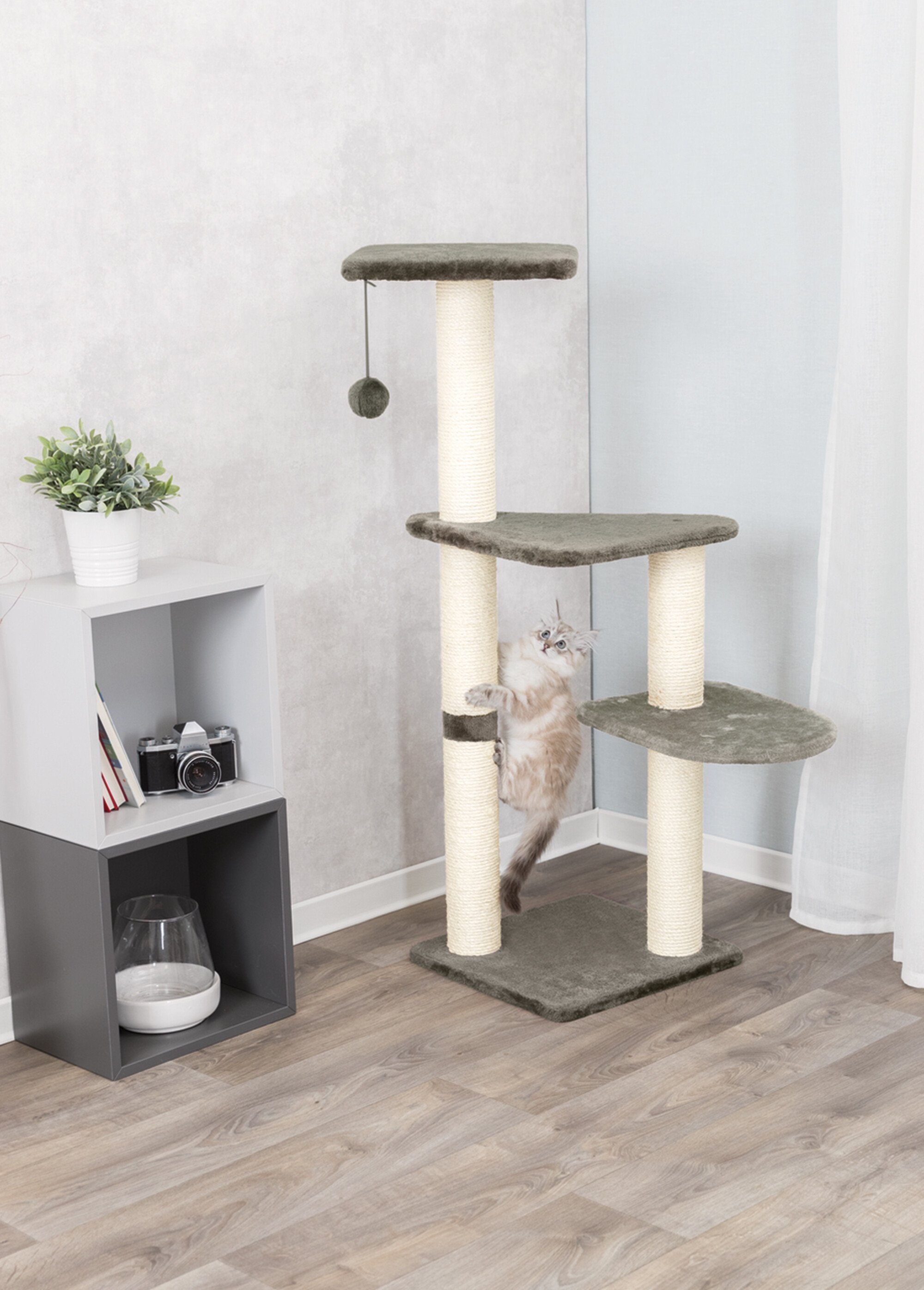 Grand arbre à chat ALTEA, hauteur 117cm GRIS TRX-43882 SI1