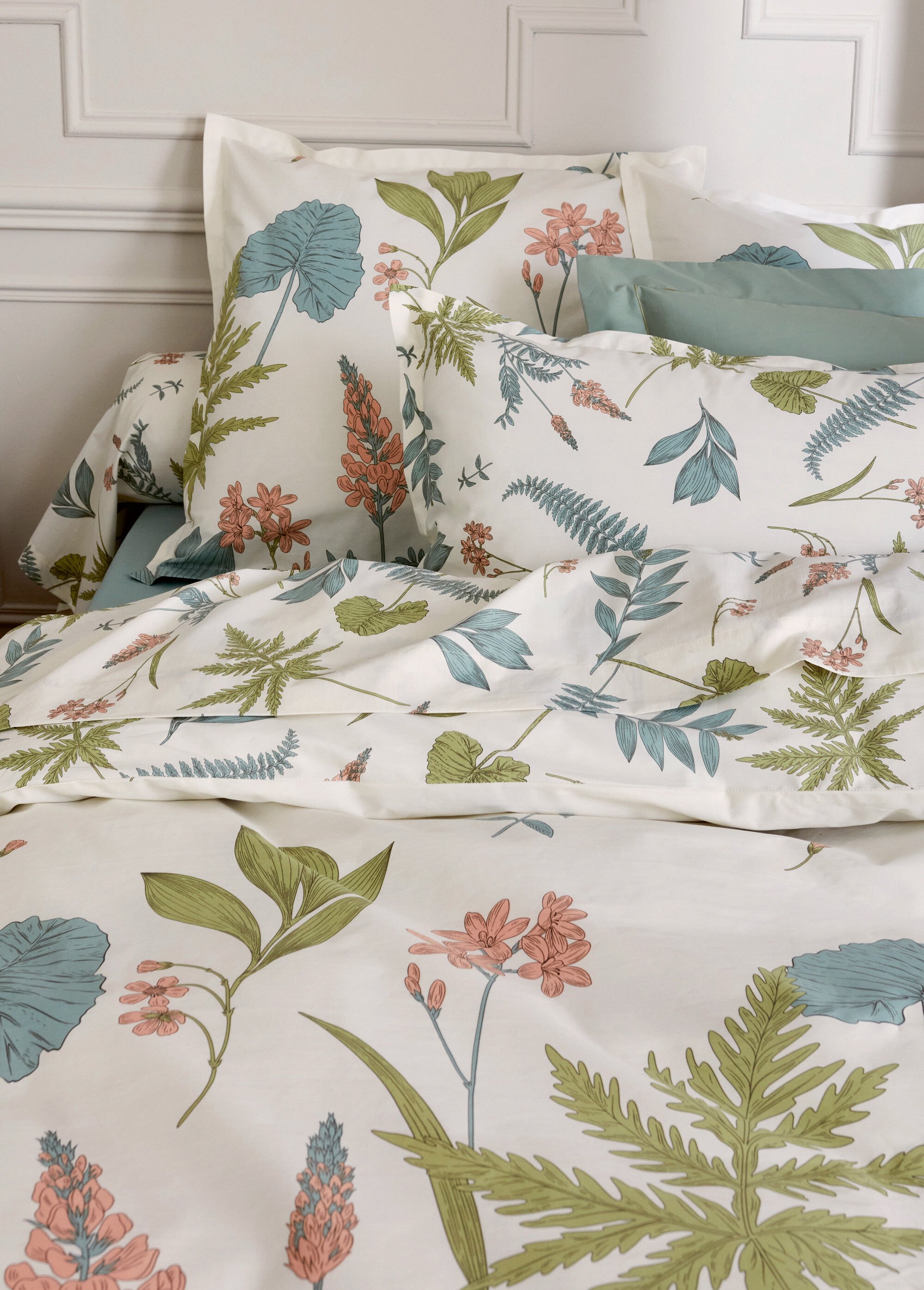 Housse de couette réversible coton percale 80 fils/cm² Beige ROULIS-HC DE2