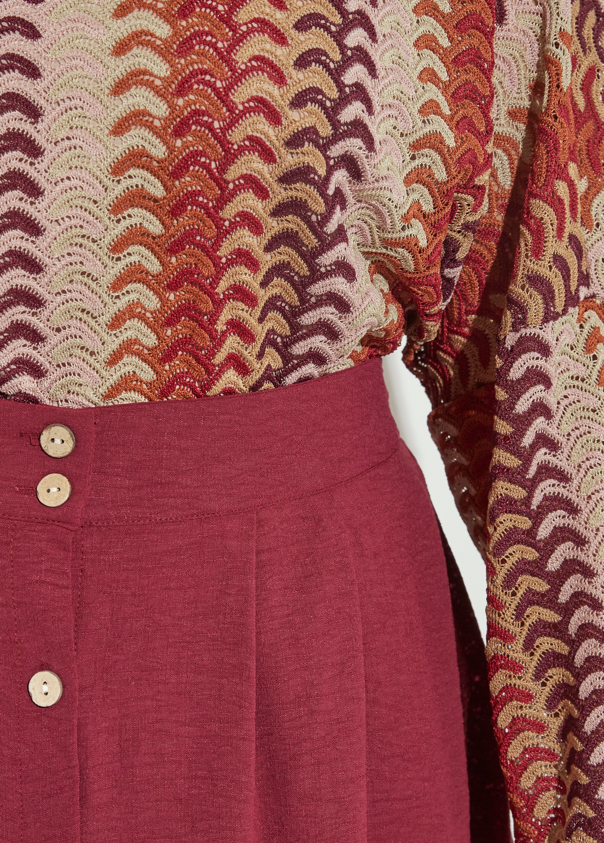 Jupe longue boutonnée taille élastiquée