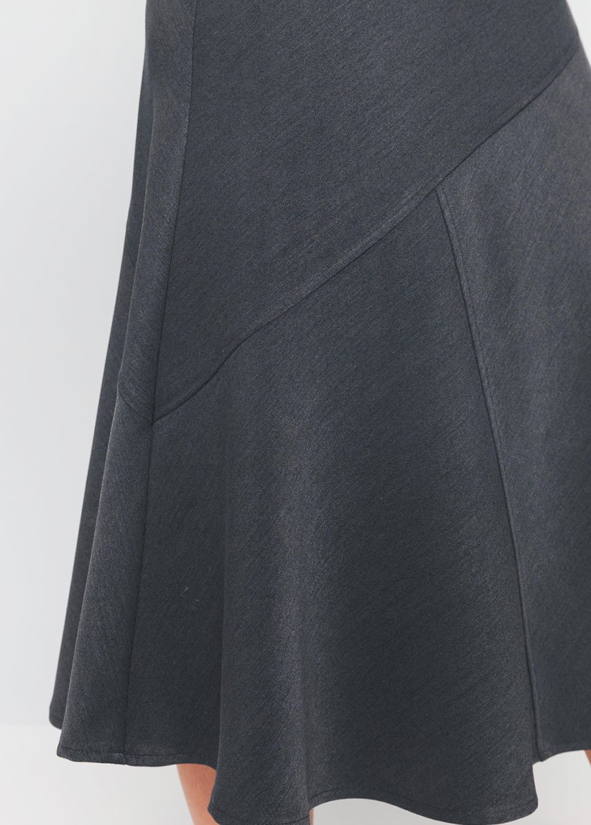 Jupe longue évasée tissu extensible