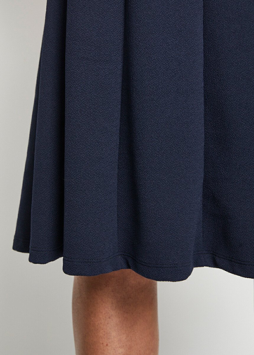 Jupe évasée mi longue unie taille élastiquée Femme Bleu LOUPE DE1