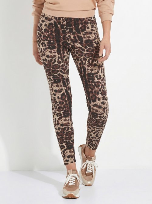 Legging taille élastiquée jacquard peau de bête Femme Beige NUCCIA FA1
