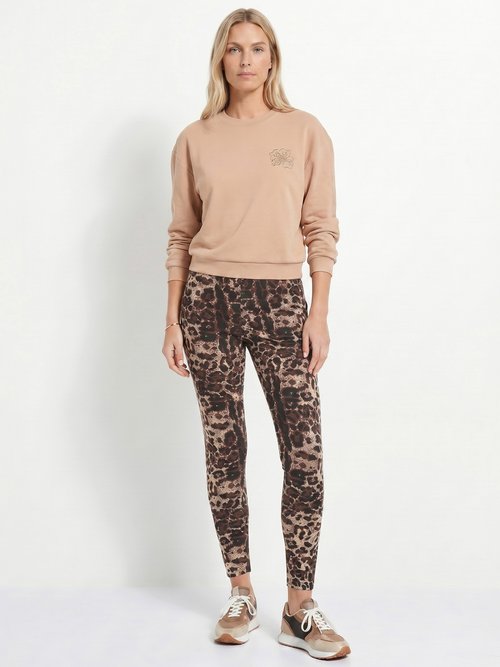 Legging taille élastiquée jacquard peau de bête Femme Beige NUCCIA SI1
