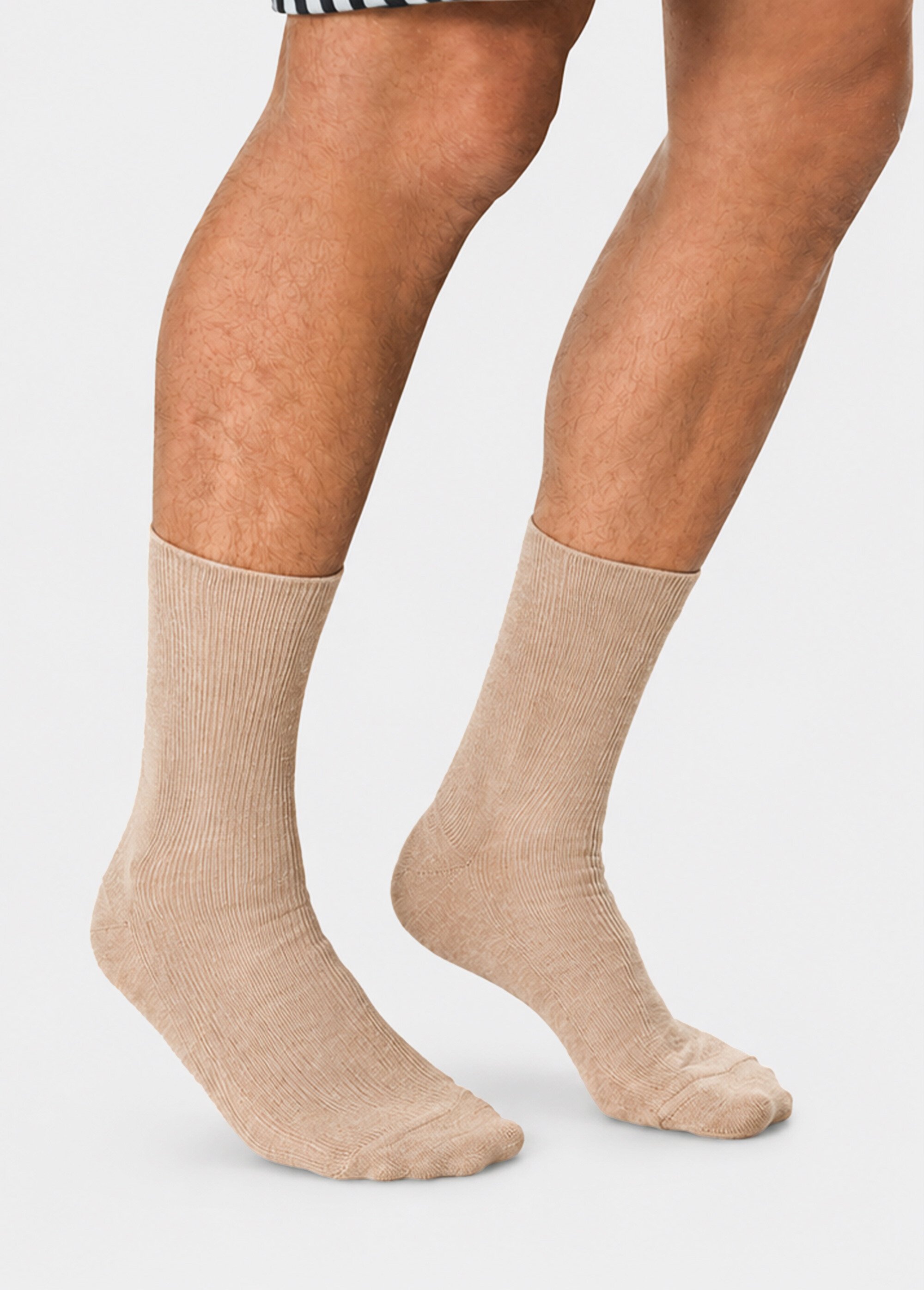 Mi-chaussettes sans compression chauds - lot de 2 paires Homme Beige ILOT FA1