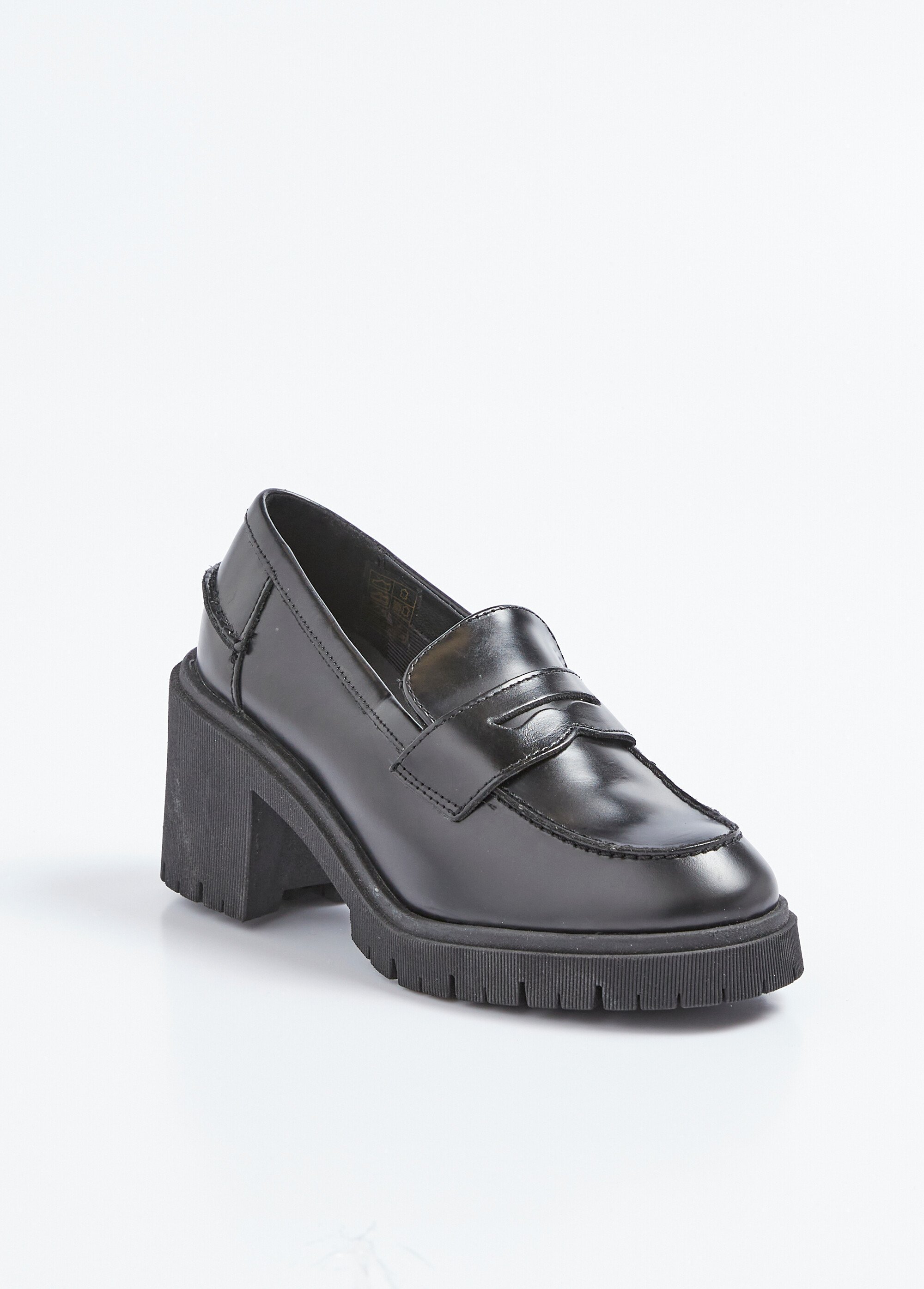 Mocassins à talon avec semelle crantée Femme Noir TOMSUVA501 FA1
