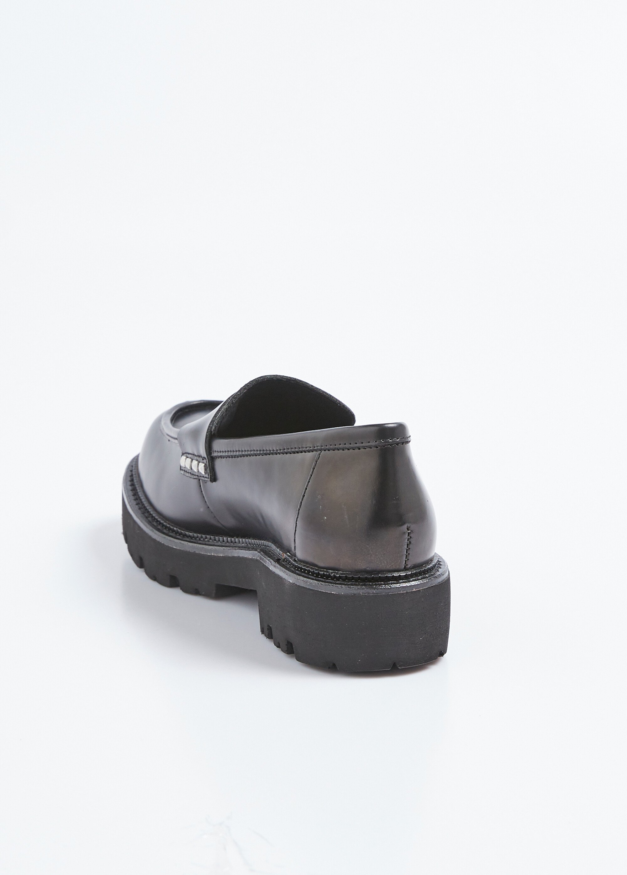 Mocassins cuir avec semelle épaisse crantée Femme Noir TOMLUANDA501 DO1