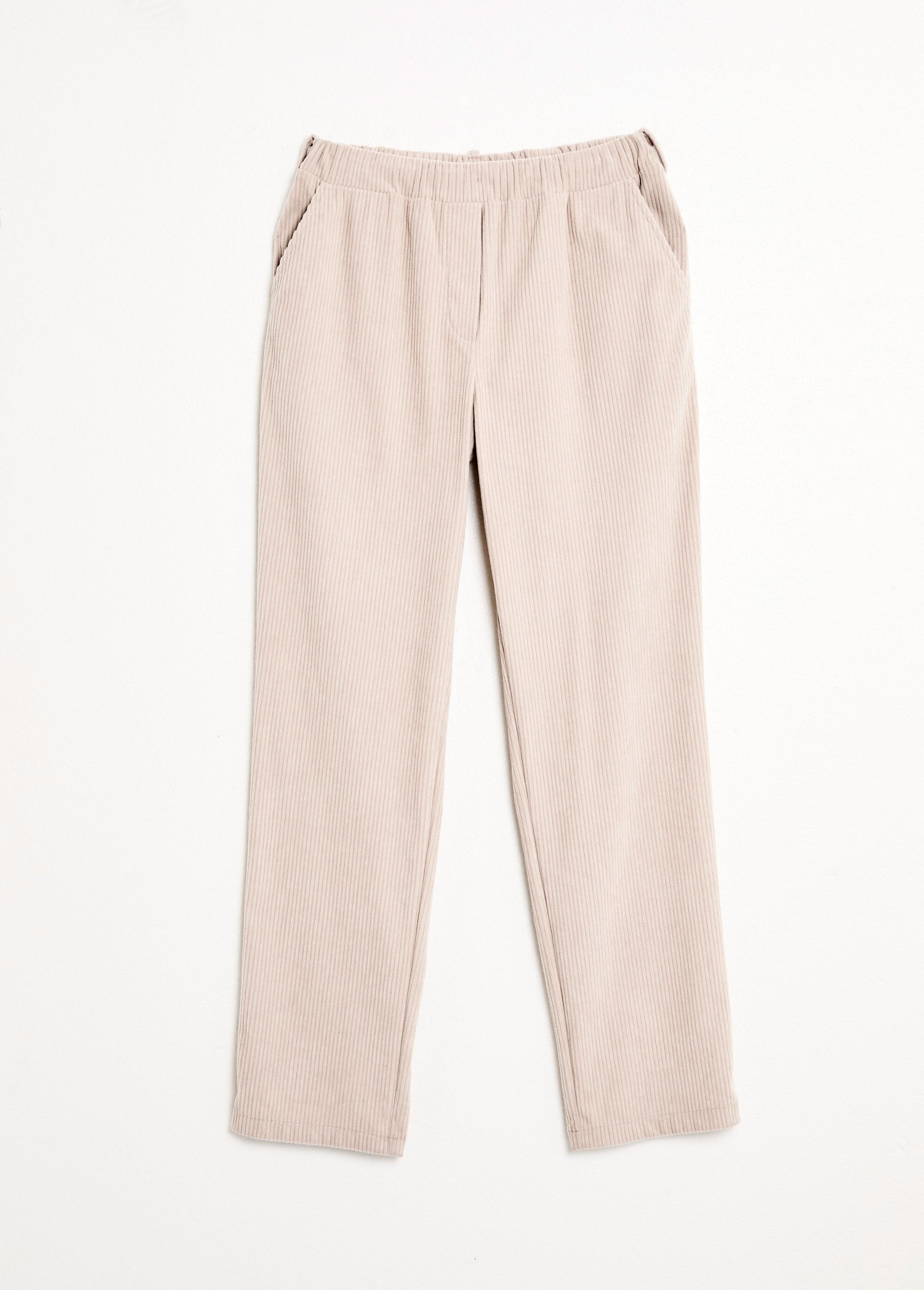 Pantalon velours côtelé taille élastiquée Femme Beige NADY AP1