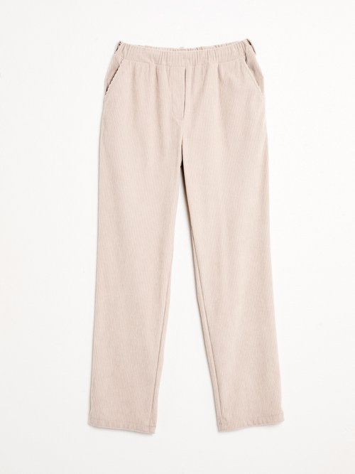 Pantalon velours côtelé taille élastiquée Femme Beige NADY AP1