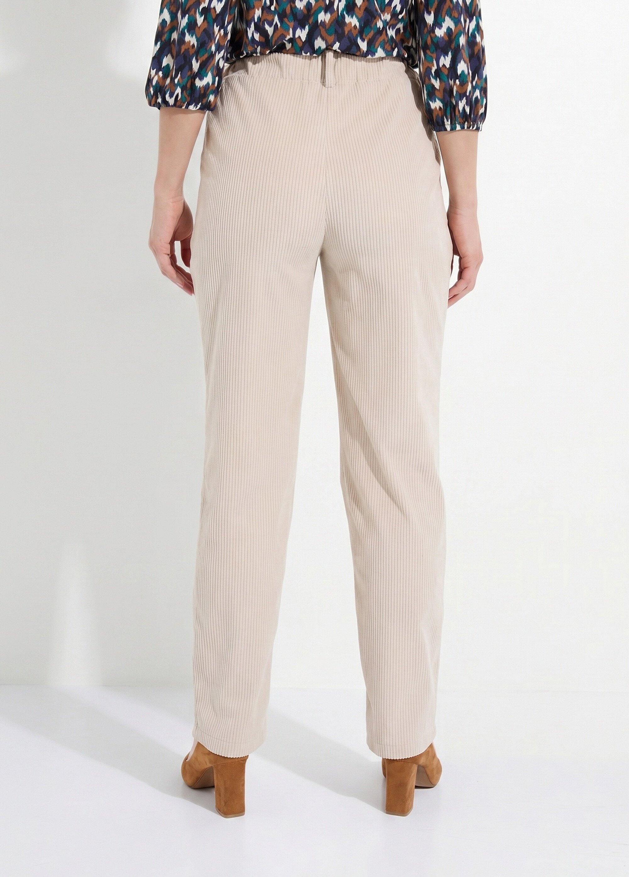 Pantalon velours côtelé taille élastiquée Femme Beige NADY DO1
