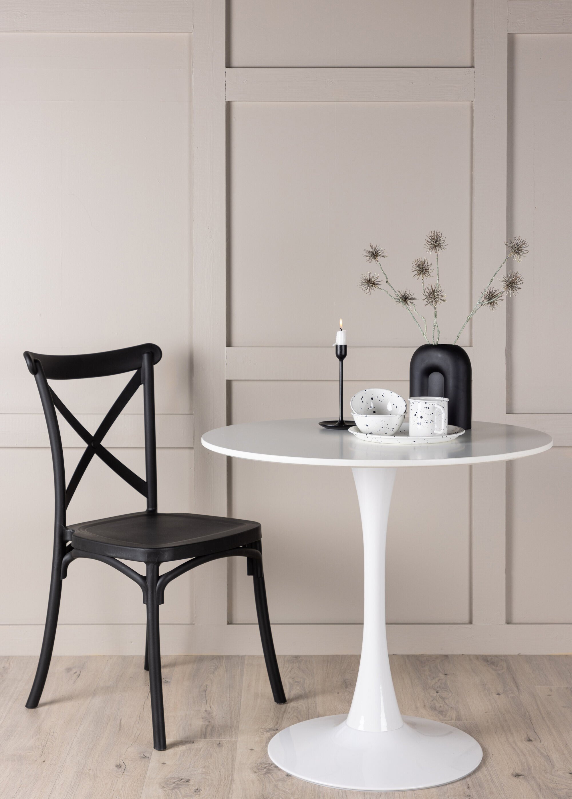 Petite table acier piètement épuré clair BLANC VEN-19996-280 SF1