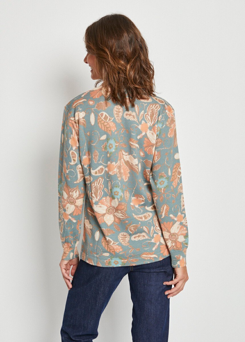 Pull imprimé en laine mérinos