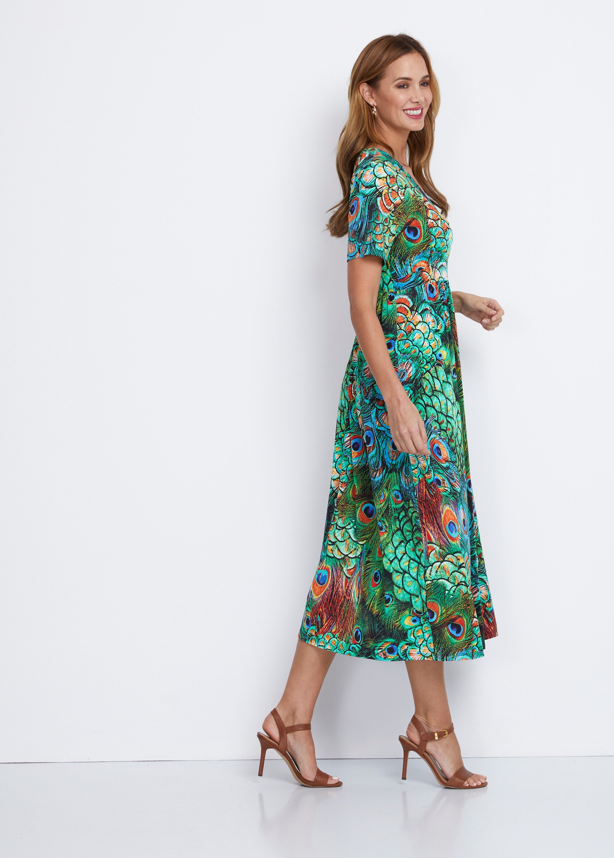 Robe longue décolleté effet cache-coeur Femme Vert ESPADON DR1