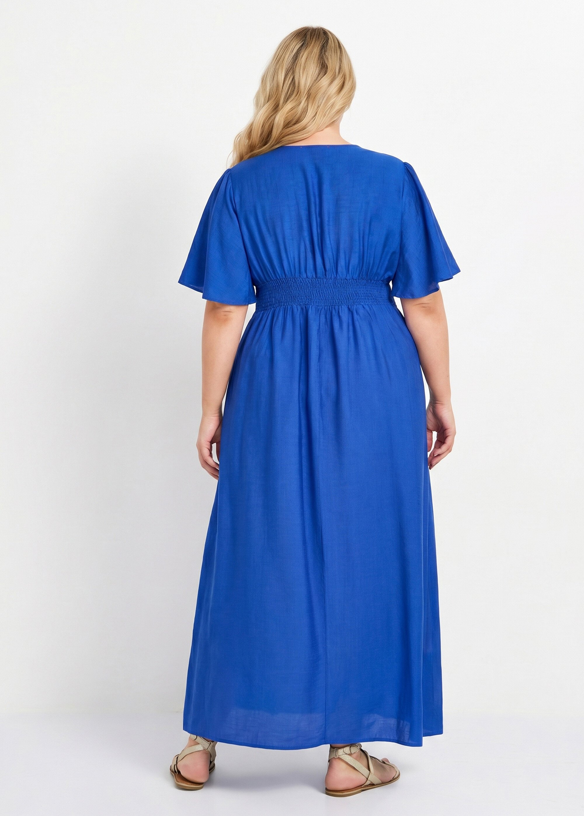 Robe longue taille empire, décolleté V