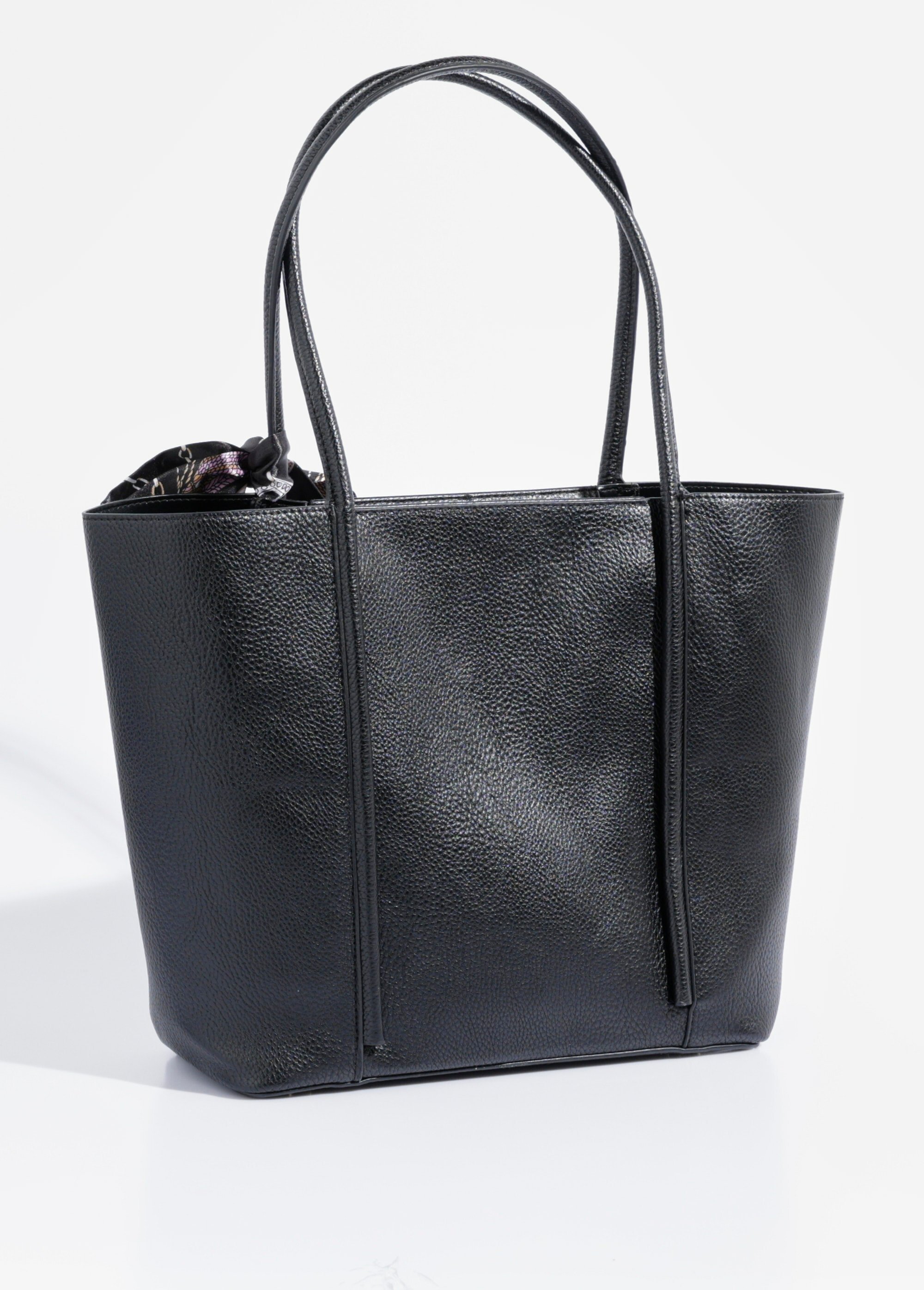 Sac shopping anses courtes + foulard Femme Noir BAG-YD023MAIN DO1