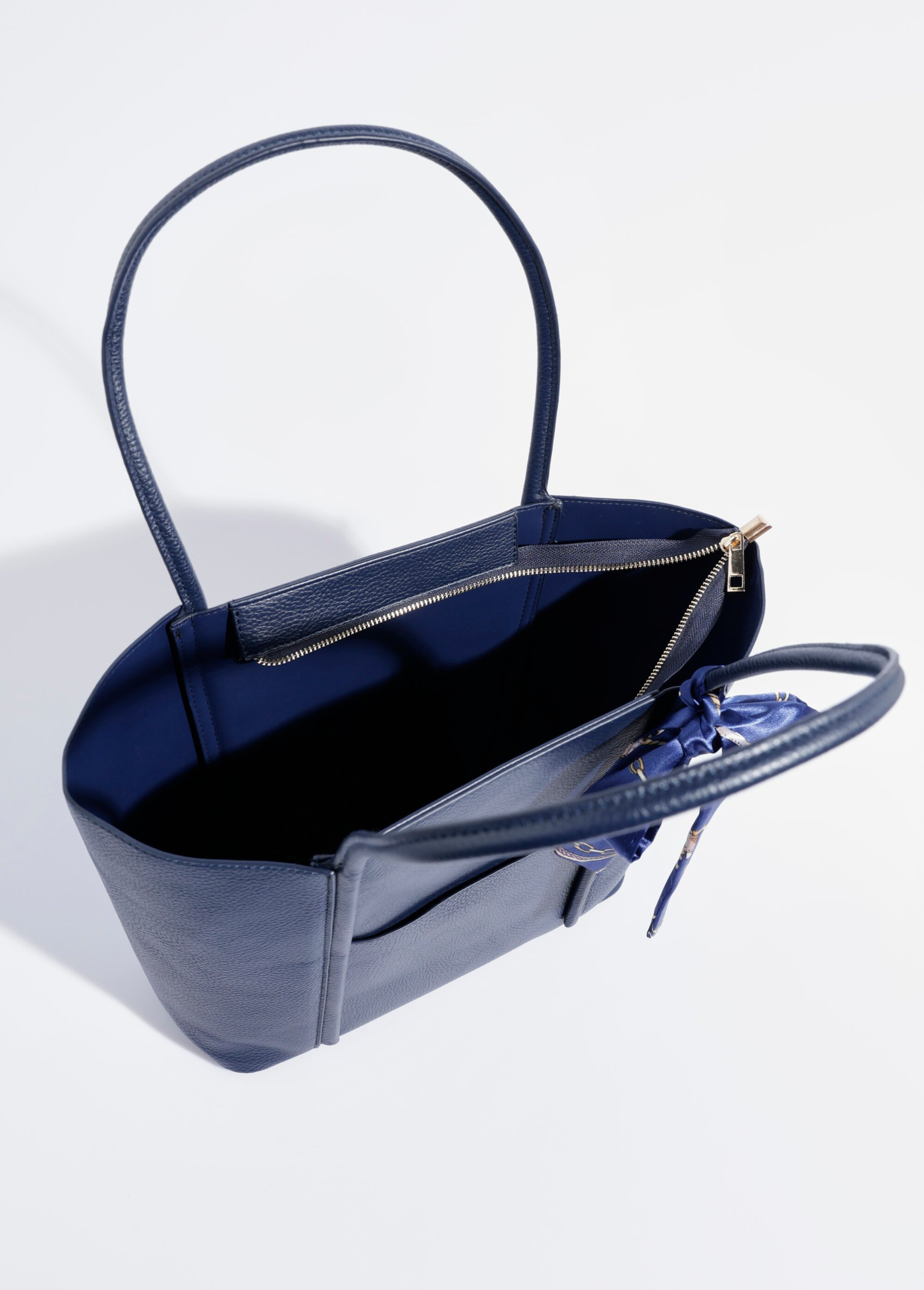 Sac shopping anses courtes + foulard Femme Bleu BAG-YD023MAIN DE1