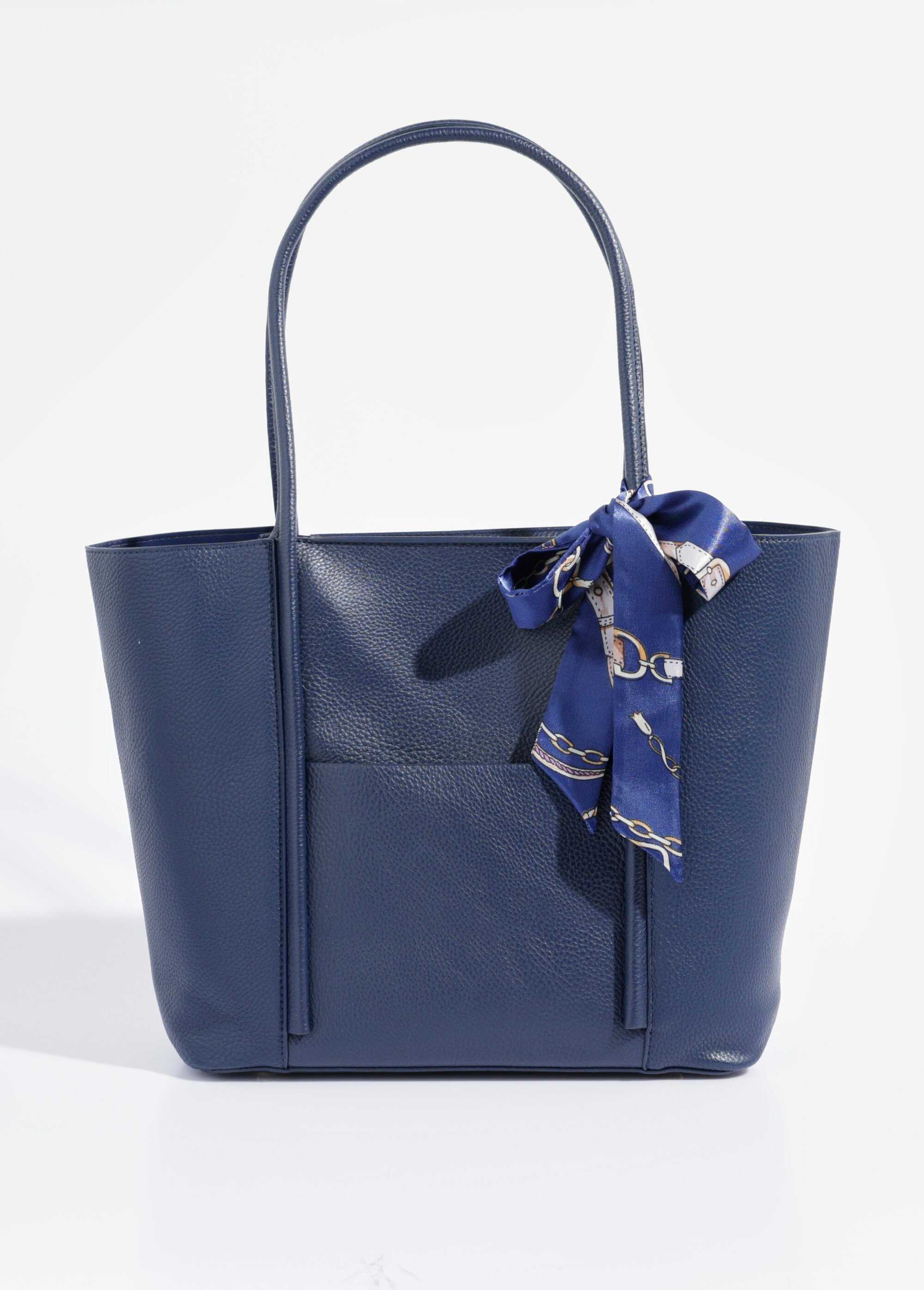 Sac shopping anses courtes + foulard Femme Bleu BAG-YD023MAIN FA1