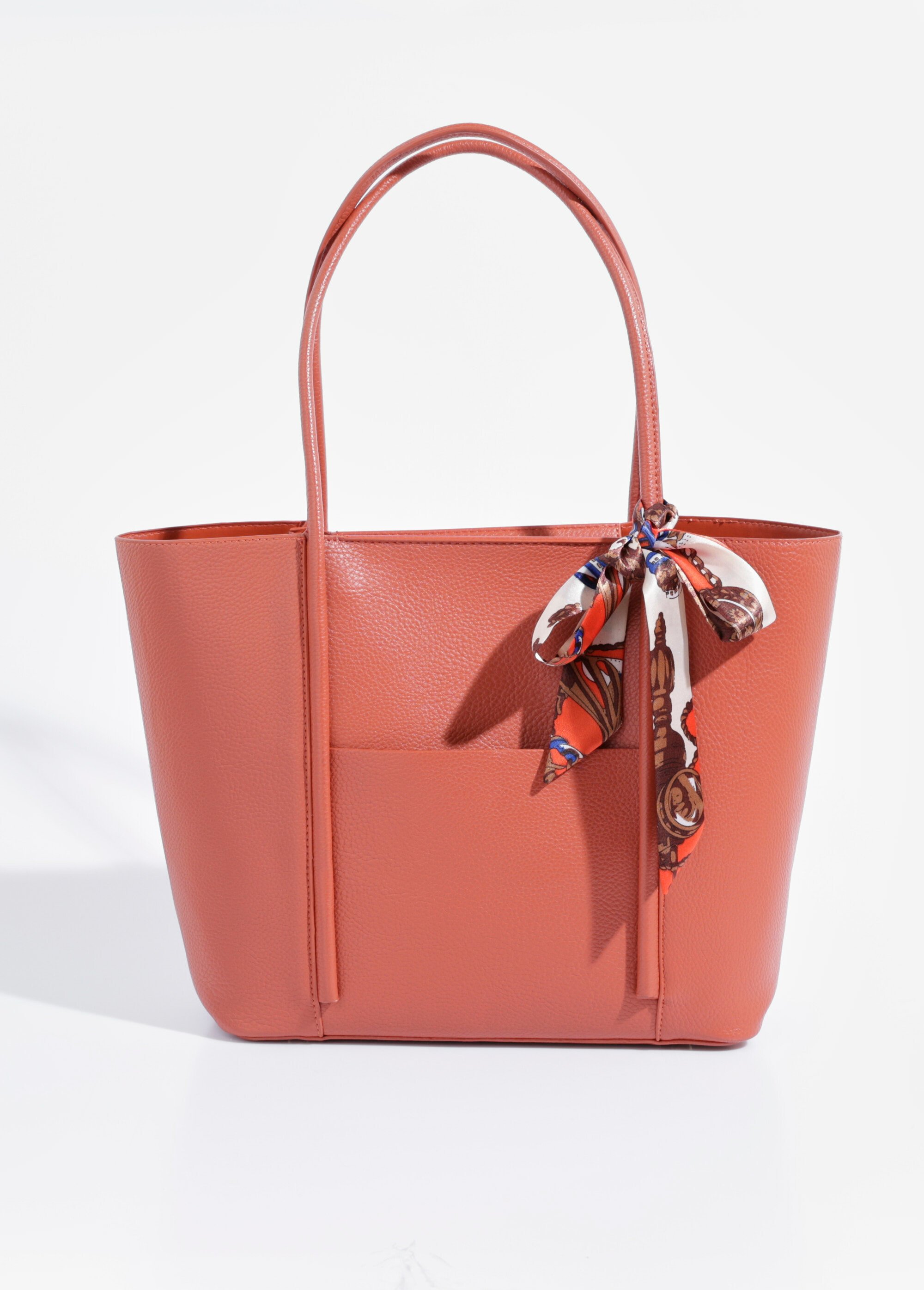Sac shopping anses courtes + foulard Femme Rouge BAG-YD023MAIN FA1