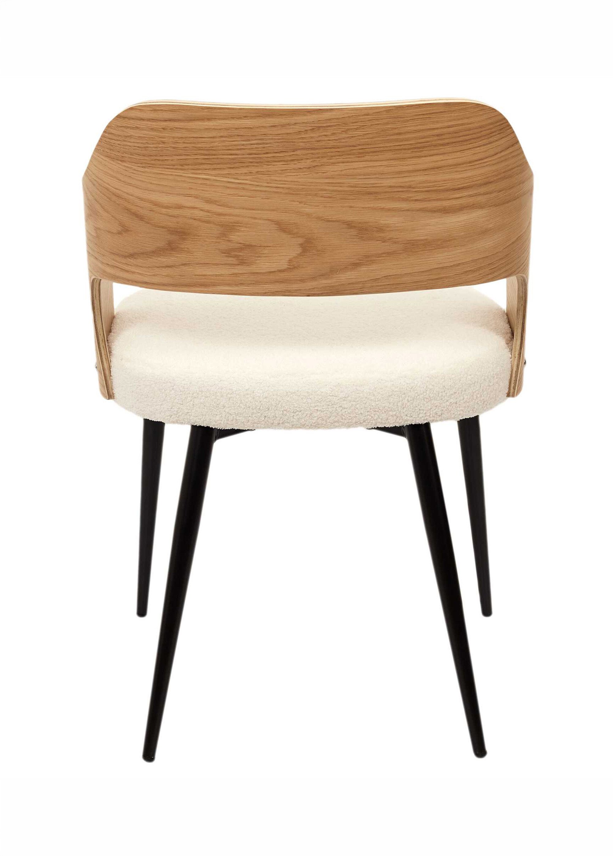 Set 2 Fauteuils bouclette, dossier bois MARRON CMP-HD7620 DO1
