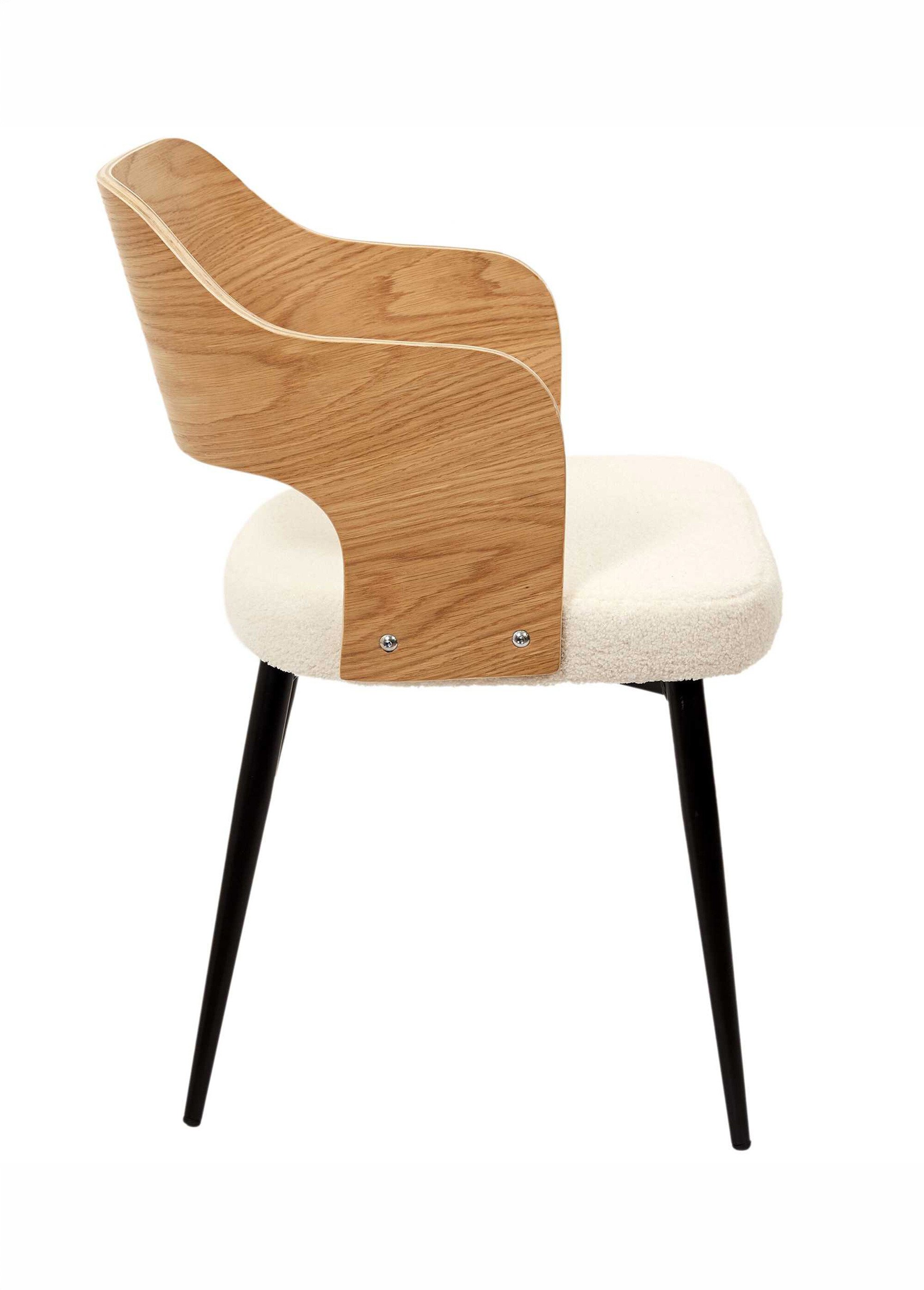 Set 2 Fauteuils bouclette, dossier bois MARRON CMP-HD7620 DR1