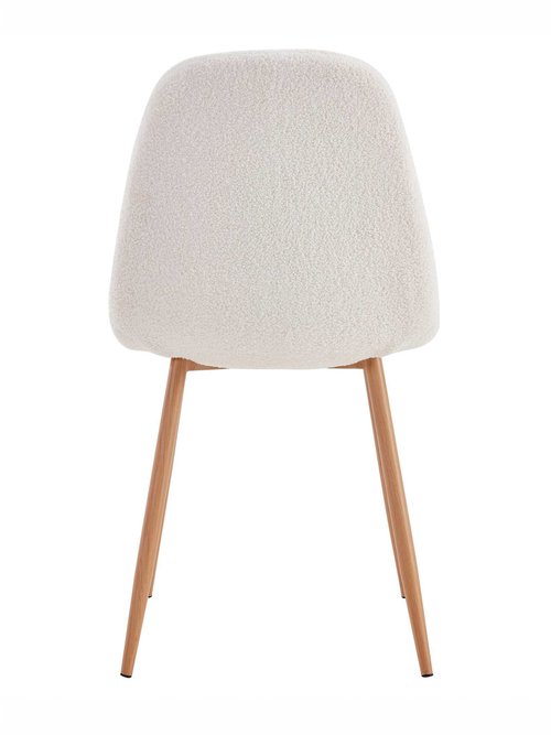 Set 4 Chaises coque bouclette, pieds compas BLANC CMP-HD7622 DO1