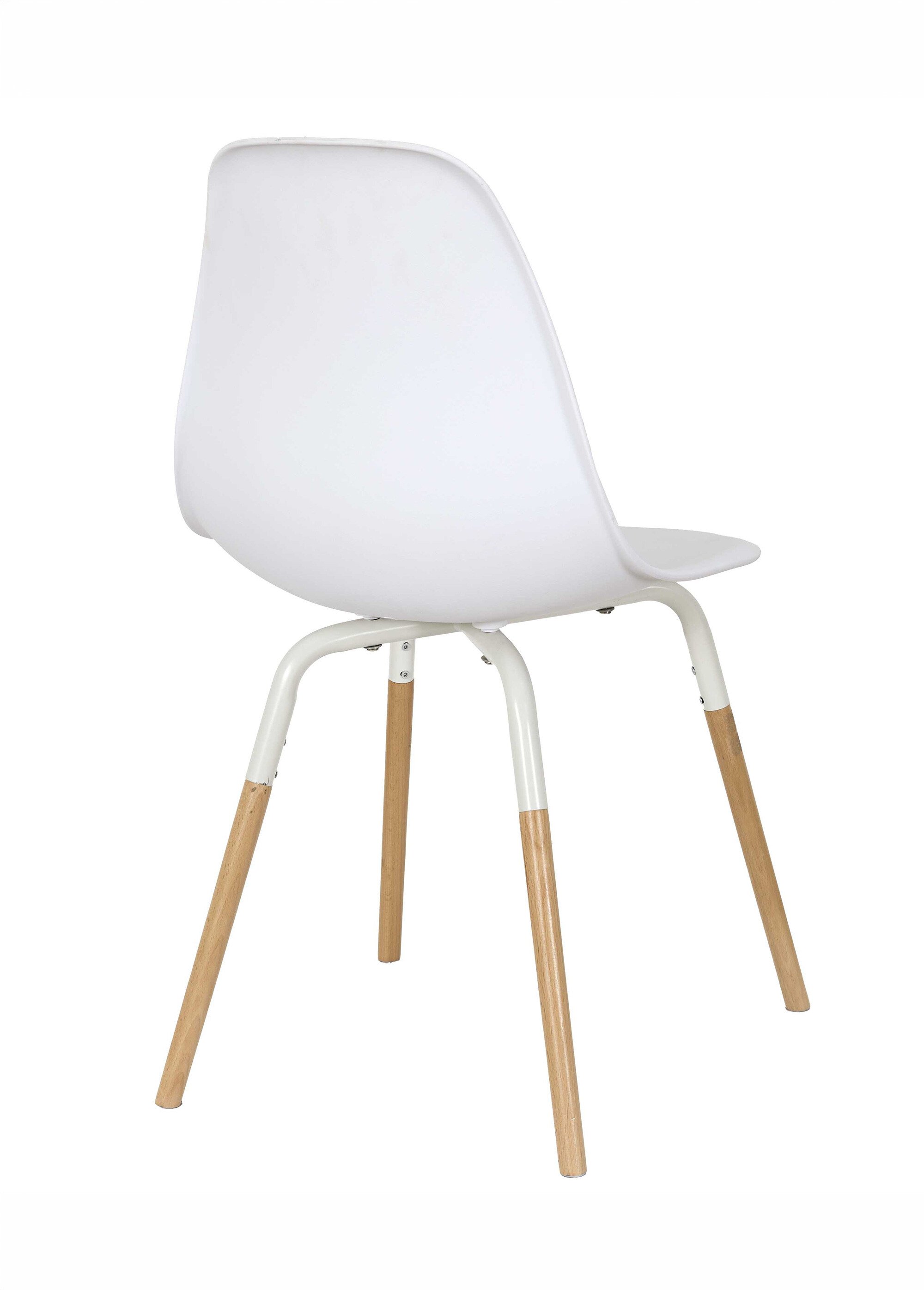 Set 4 Chaises coque claires, pieds bois BLANC CMP-HD7610 DO1