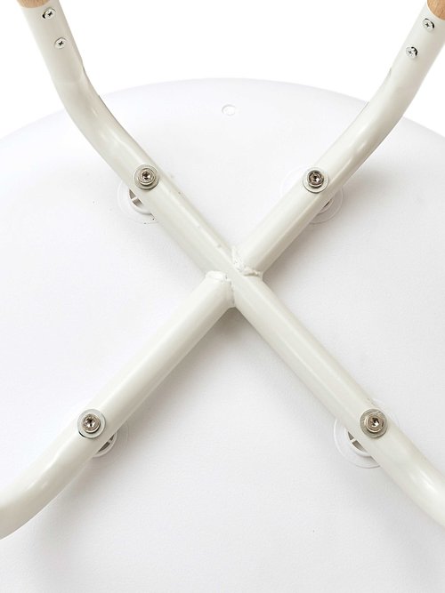 Set 4 Chaises coque claires, pieds bois BLANC CMP-HD7610 UN1