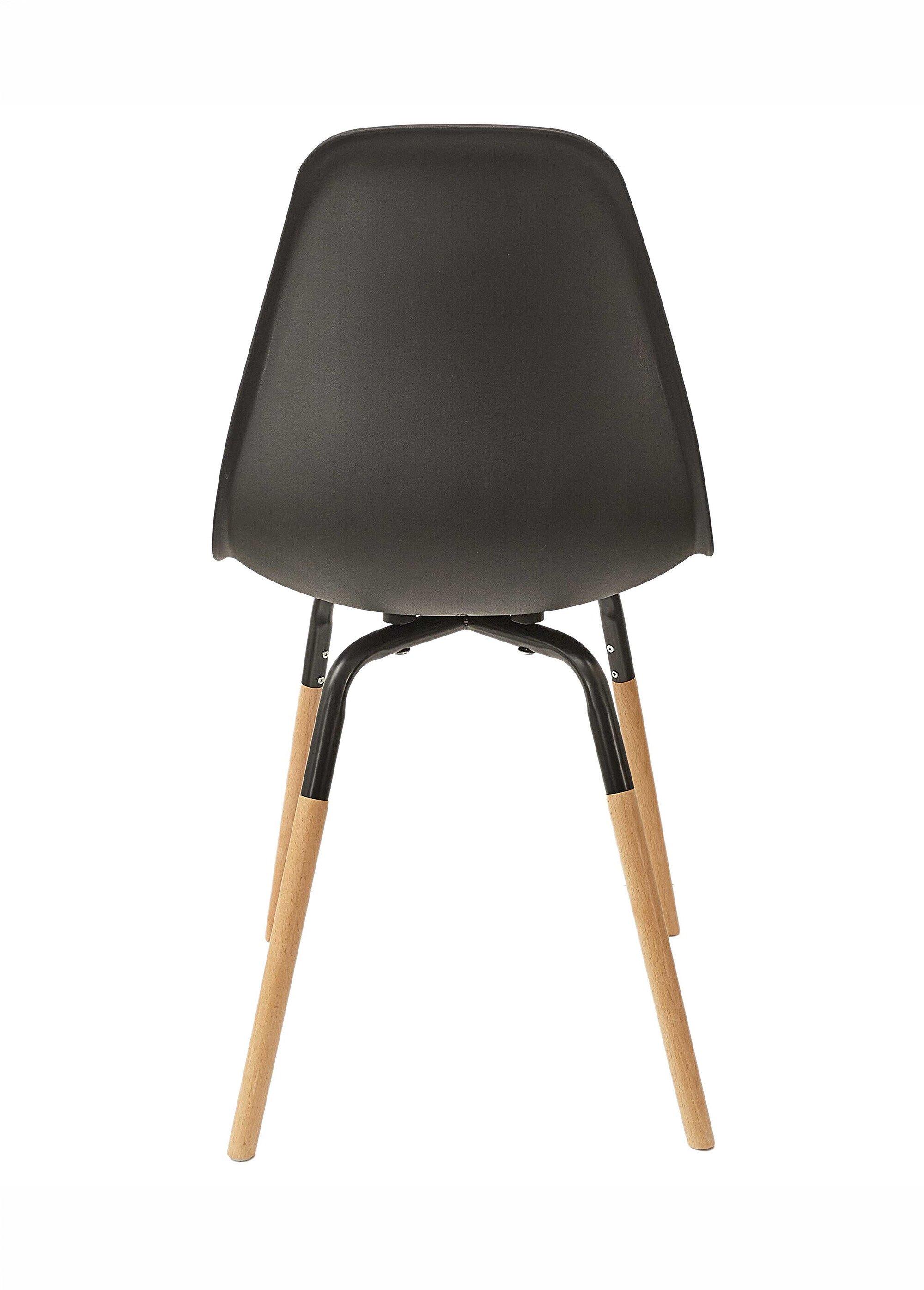 Set 4 Chaises coque claires, pieds bois NOIR CMP-HD7610 DO1
