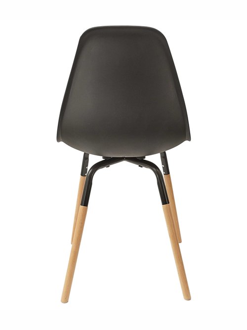 Set 4 Chaises coque claires, pieds bois NOIR CMP-HD7610 DO1