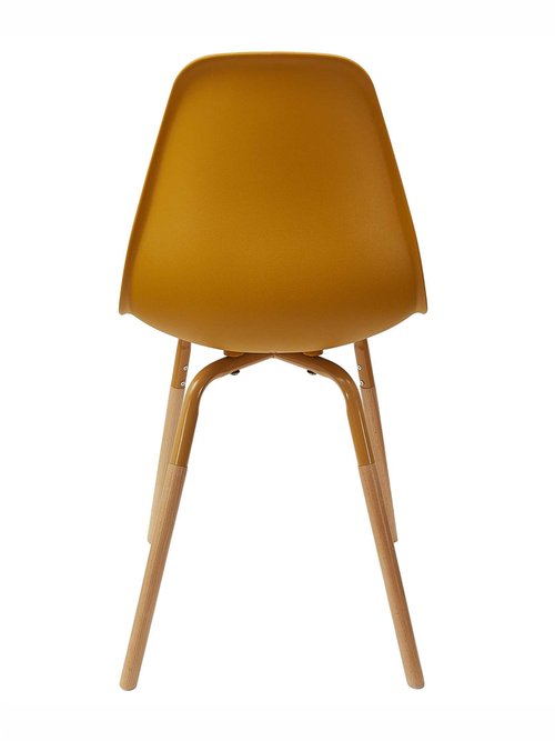 Set 4 Chaises coque claires, pieds bois JAUNE CMP-HD7610 DO1